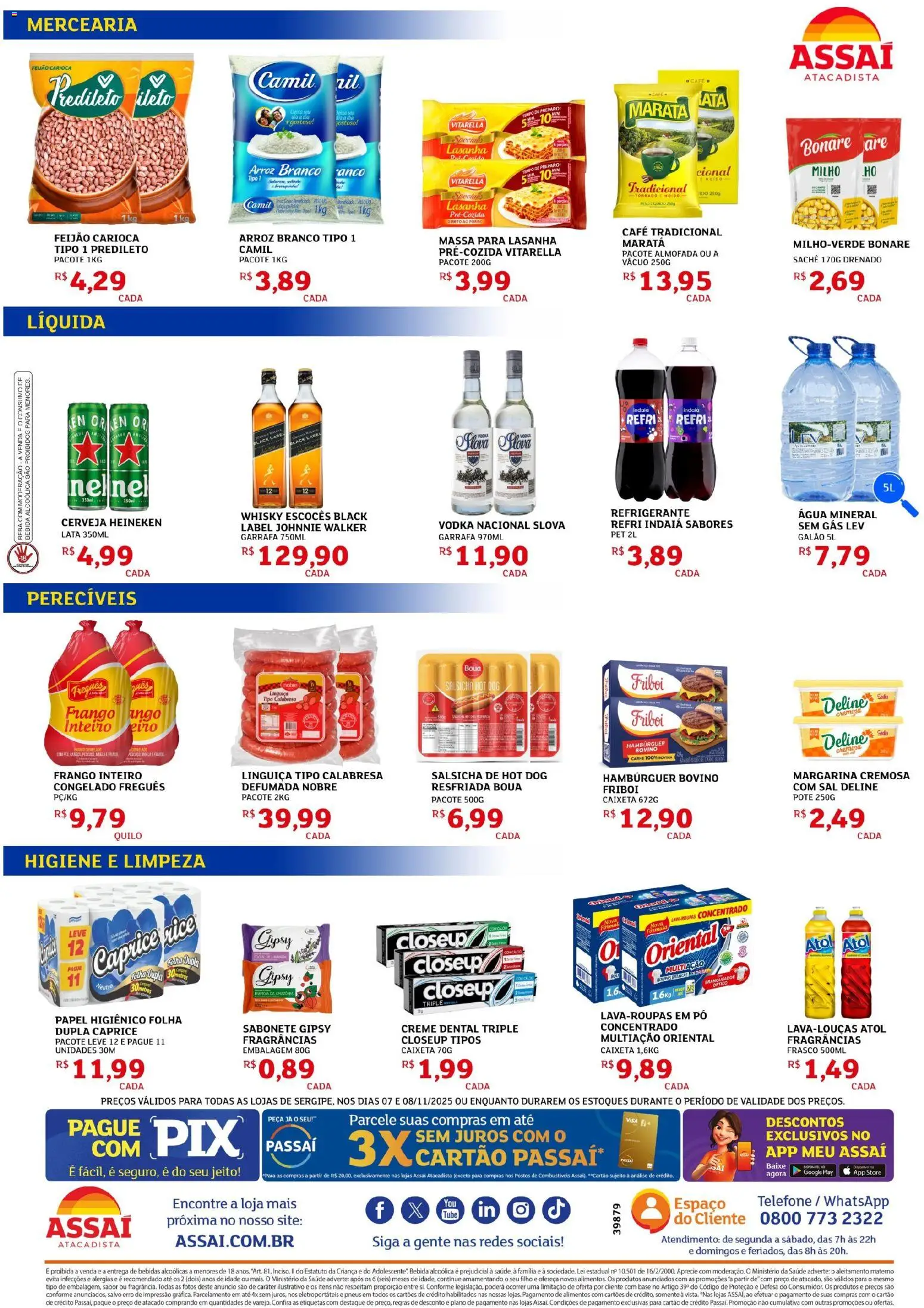 Assaí Atacadista Folheto - válido de 07.11.2025 | Página: 2 | Produtos: Almofada, Massa, Creme dental, Margarina