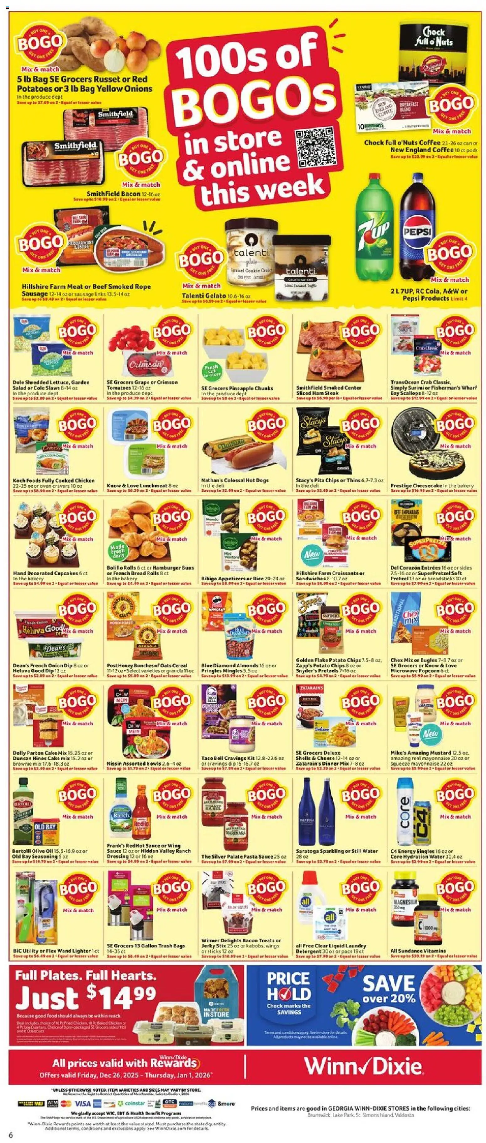 Winn Dixie Weekly Circular - GA - valid from 26.12.2025 | Page: 6 | Products: Ham, Microwave, Onion, Oven