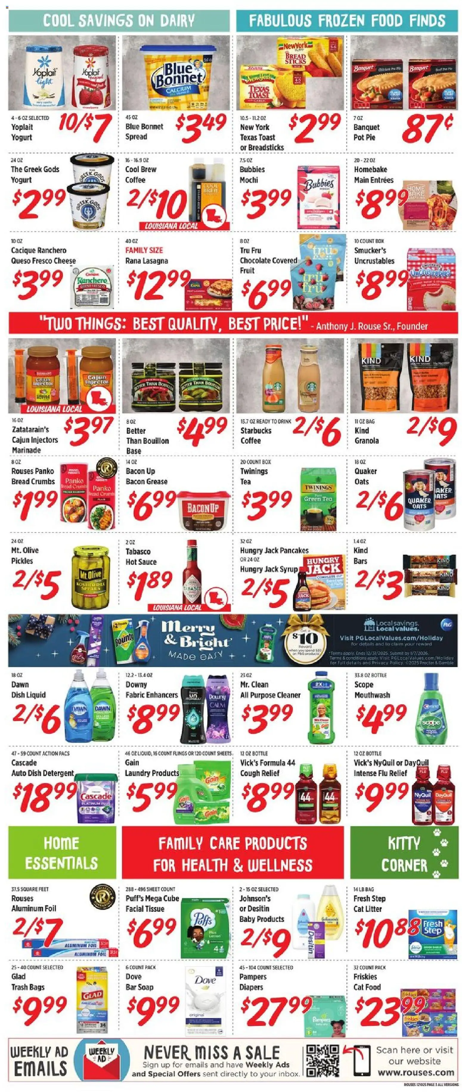 Rouses Weekly Ad - LA - valid from 10.12.2025 | Page: 7 | Products: Green Tea, Box, Cat Food, Cheese
