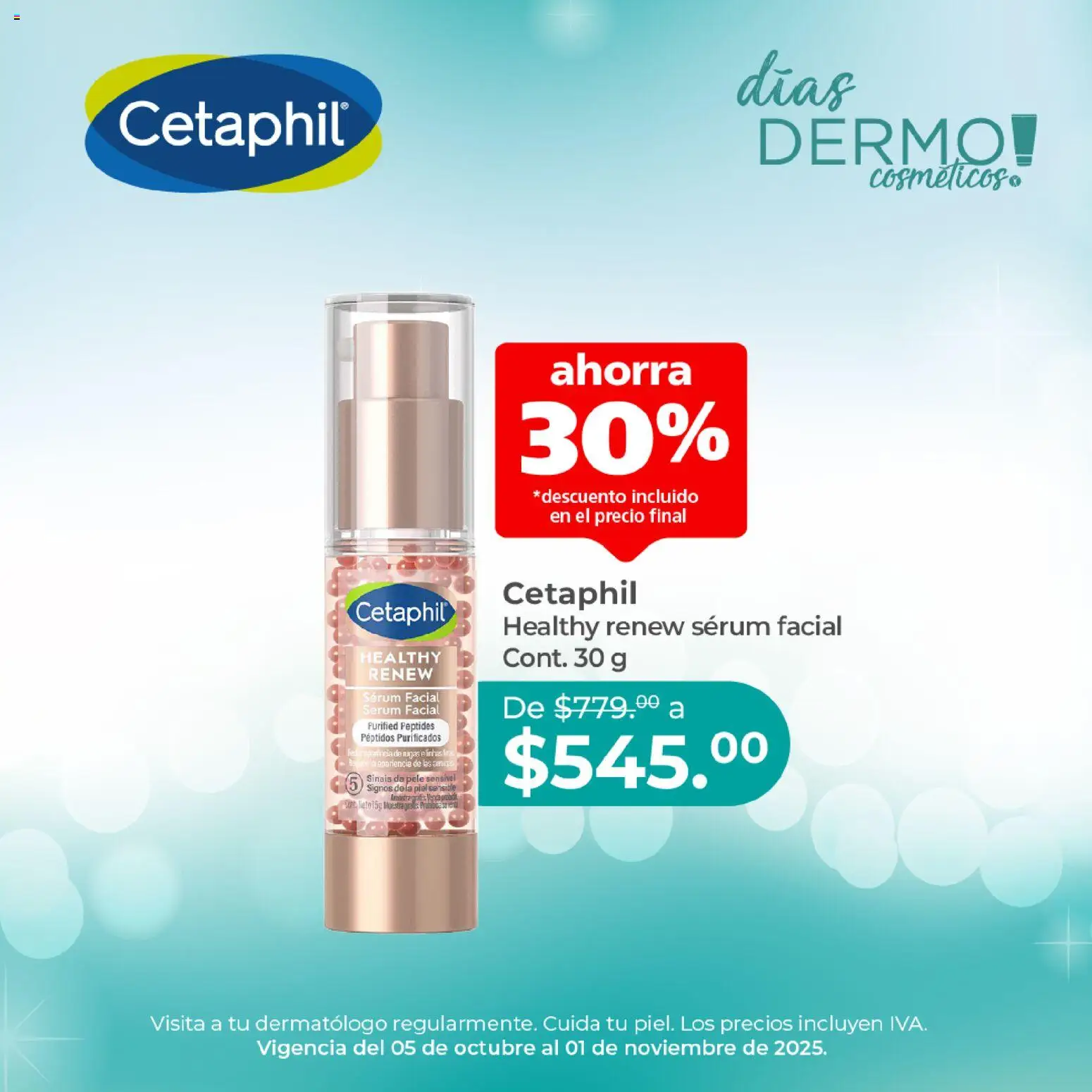 Nuevas ofertas de Farmacia San Pablo válidas en toda la República Mexicana desde el 05.10.2025. ¡Encuentra las mejores ofertas en Farmacia San Pablo catálogo Cetaphil! | Página: 3 | Productos: Serum