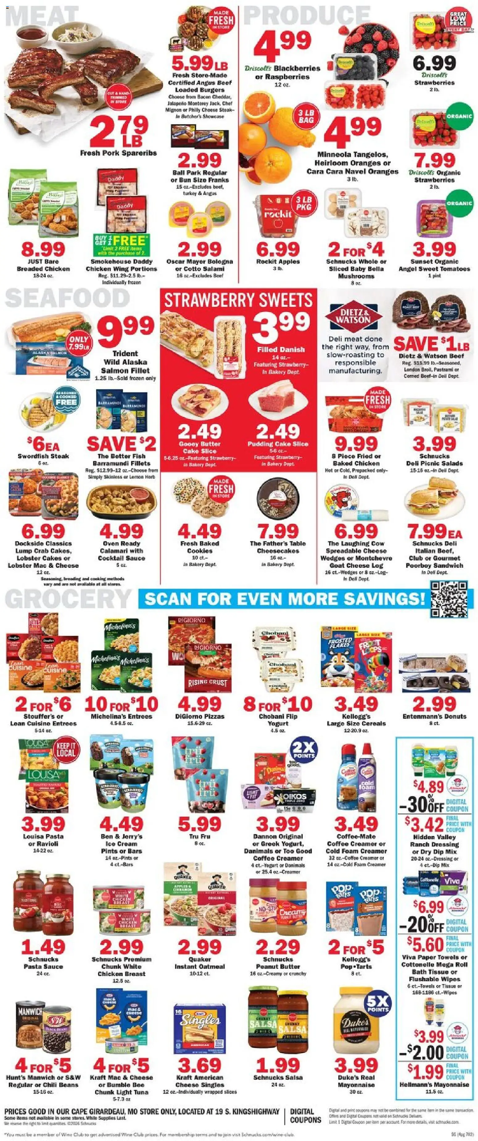 Schnucks Weekly Print Ad - MO - valid from 15.04.2026 | Page: 4 | Products: Cheese, Wine, Pork, Oven