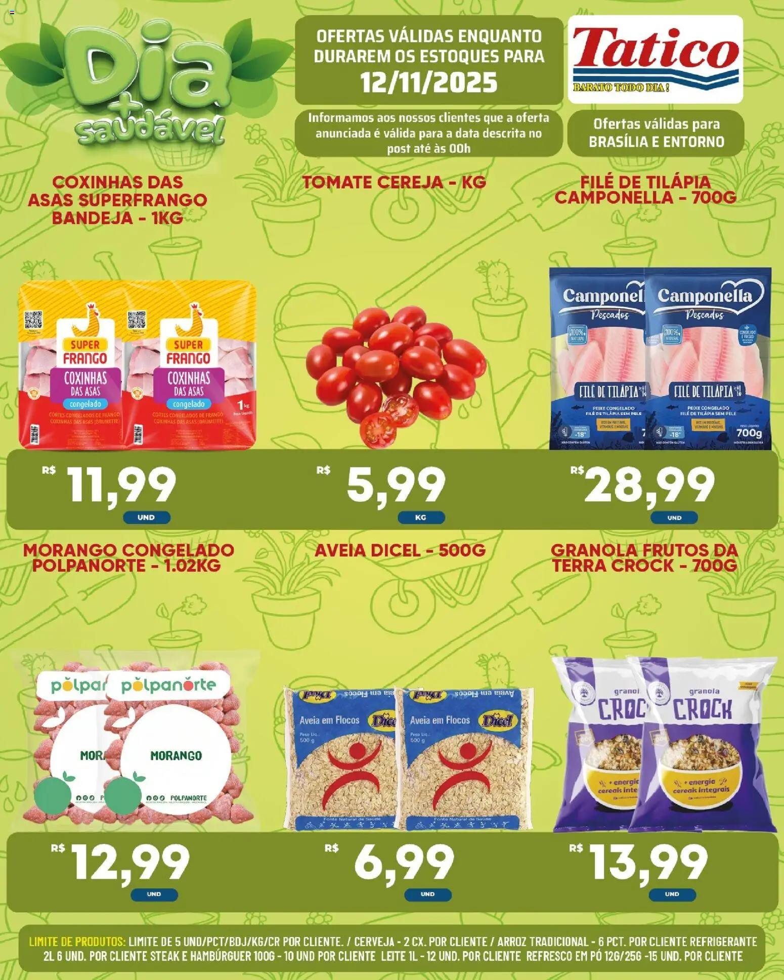 Tatico Folheto - válido de 12.11.2025 | Página: 7 | Produtos: Tilápia, Arroz, Granola, Aveia