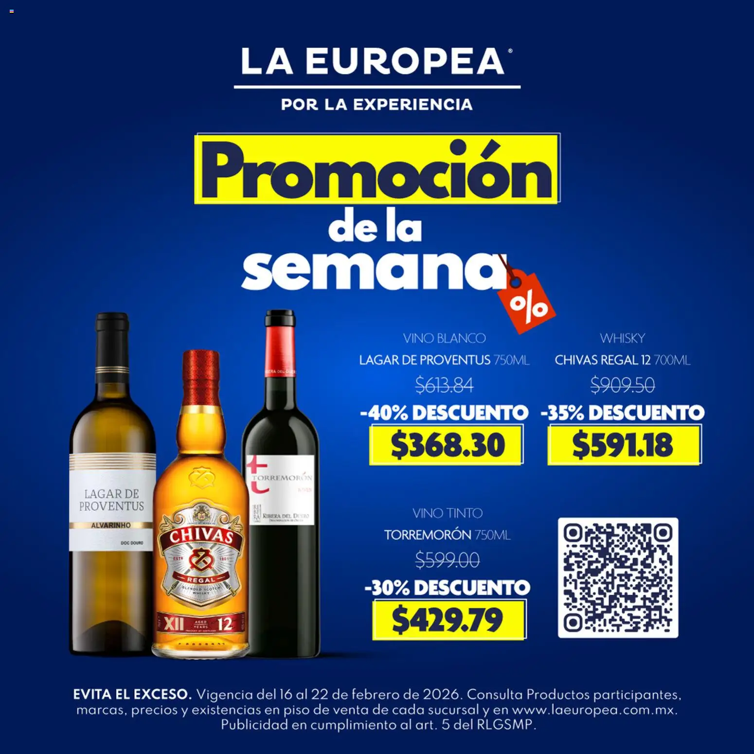 Nuevas ofertas de La Europea válidas en toda la República Mexicana desde el 16.02.2026. ¡Encuentra las mejores ofertas en La Europea catálogo Promoción de la semana! | Página: 1 | Productos: Vino, Whisky