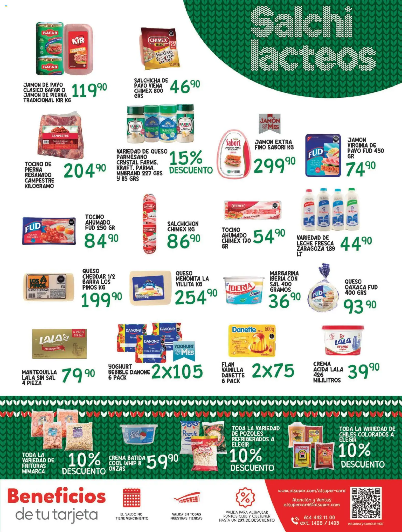 Nuevas ofertas de Alsuper válidas en toda la República Mexicana desde el 16.12.2025. ¡Encuentra las mejores ofertas en Alsuper folleto Chihuahua Capital! | Página: 7 | Productos: Salchicha, Crema, Leche, Jamón