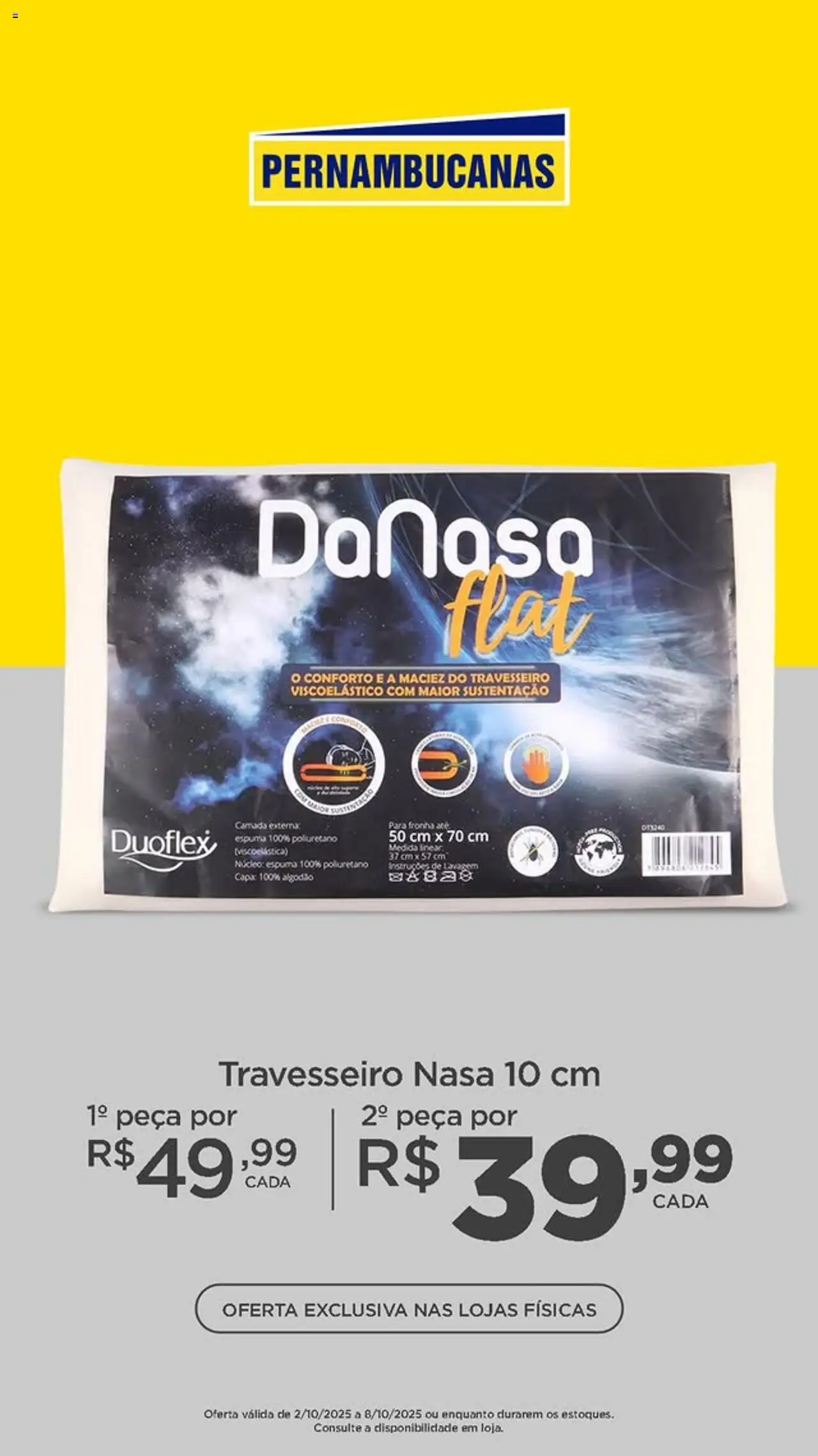 Pernambucanas Folheto - válido de 02.10.2025 | Página: 7 | Produtos: Travesseiro, Algodão, Fronha