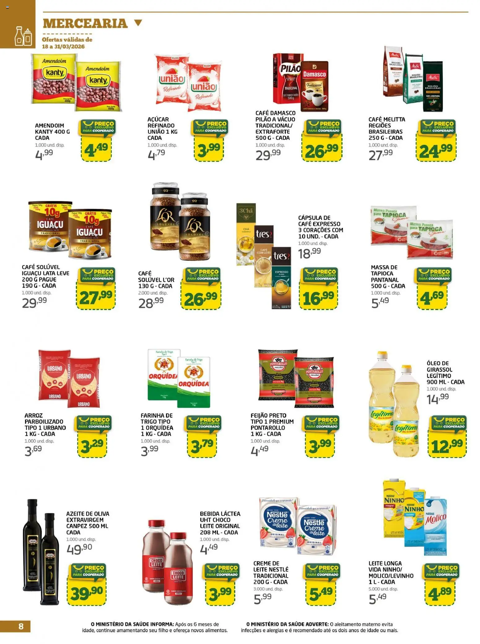 Cooper Folheto - válido de 18.03.2026 | Página: 8 | Produtos: Damasco, Farinha de trigo, Bebida, Azeite