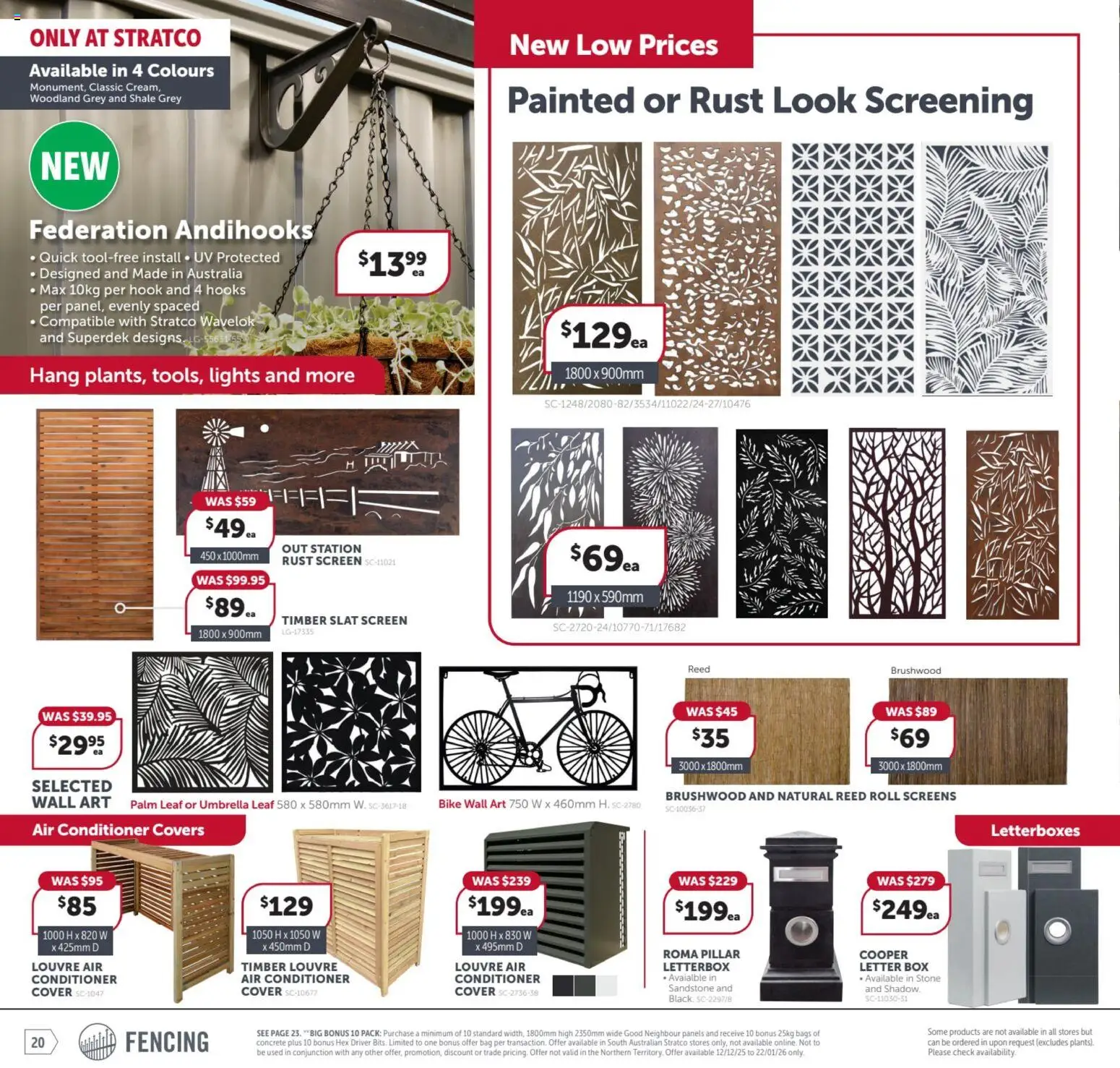 Stratco catalogue - valid from 12.12.2025 | Page: 20 | Products: Conditioner, Umbrella, Bag, Screen