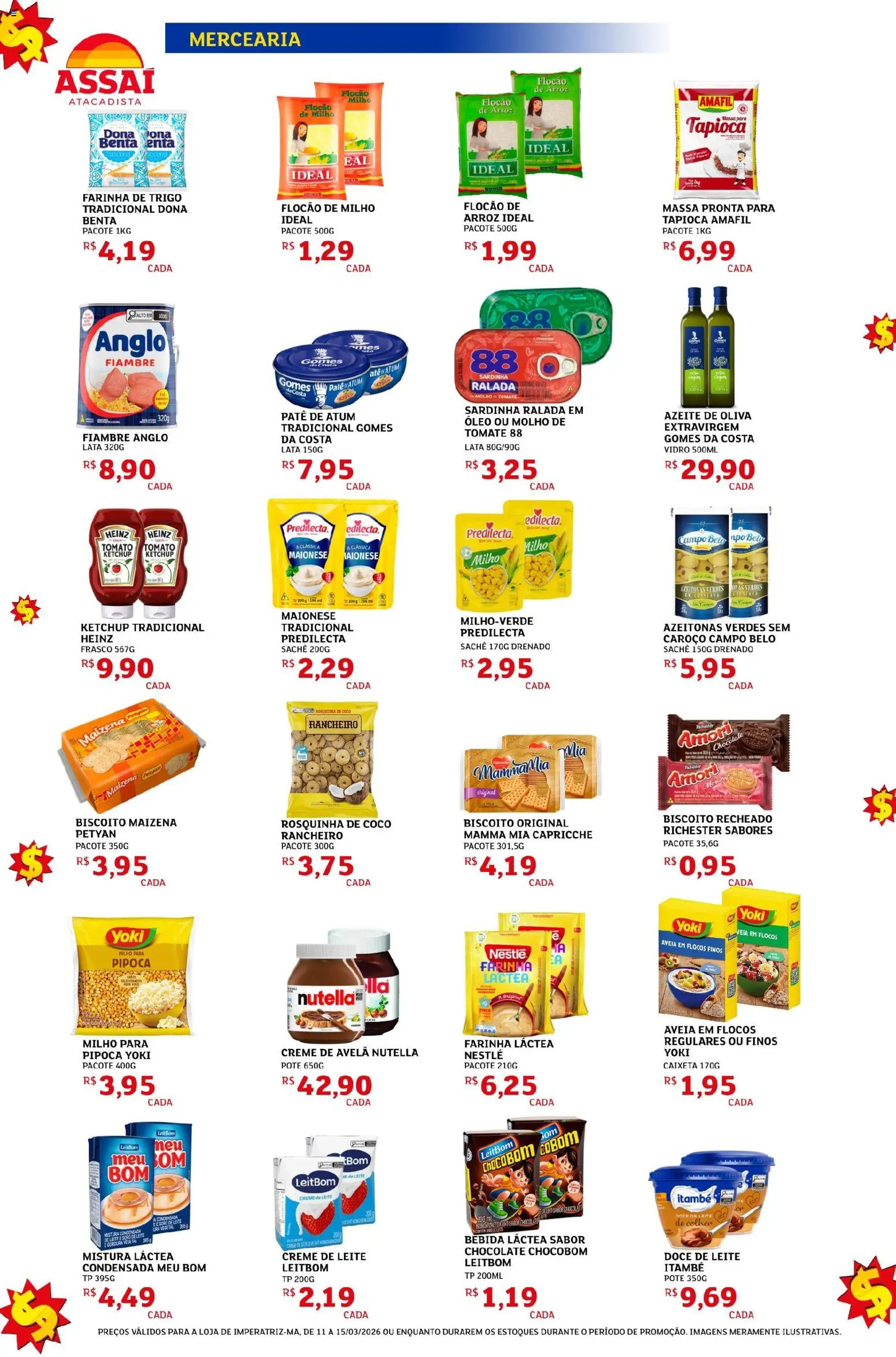 Assaí Atacadista Folheto - válido de 12.03.2026 | Página: 2 | Produtos: Tapioca, Leite, Óleo, Bebida