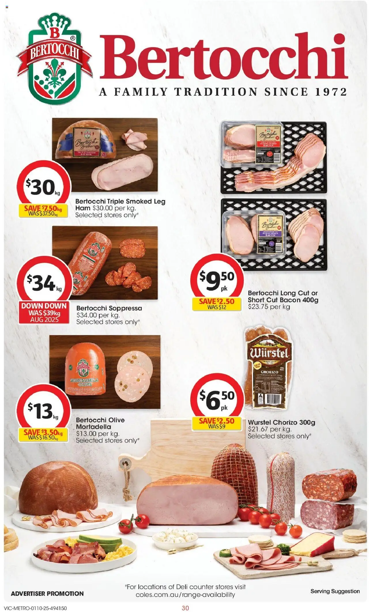 Coles catalogue - valid from 01.10.2025 | Page: 30 | Products: Bacon, Ham