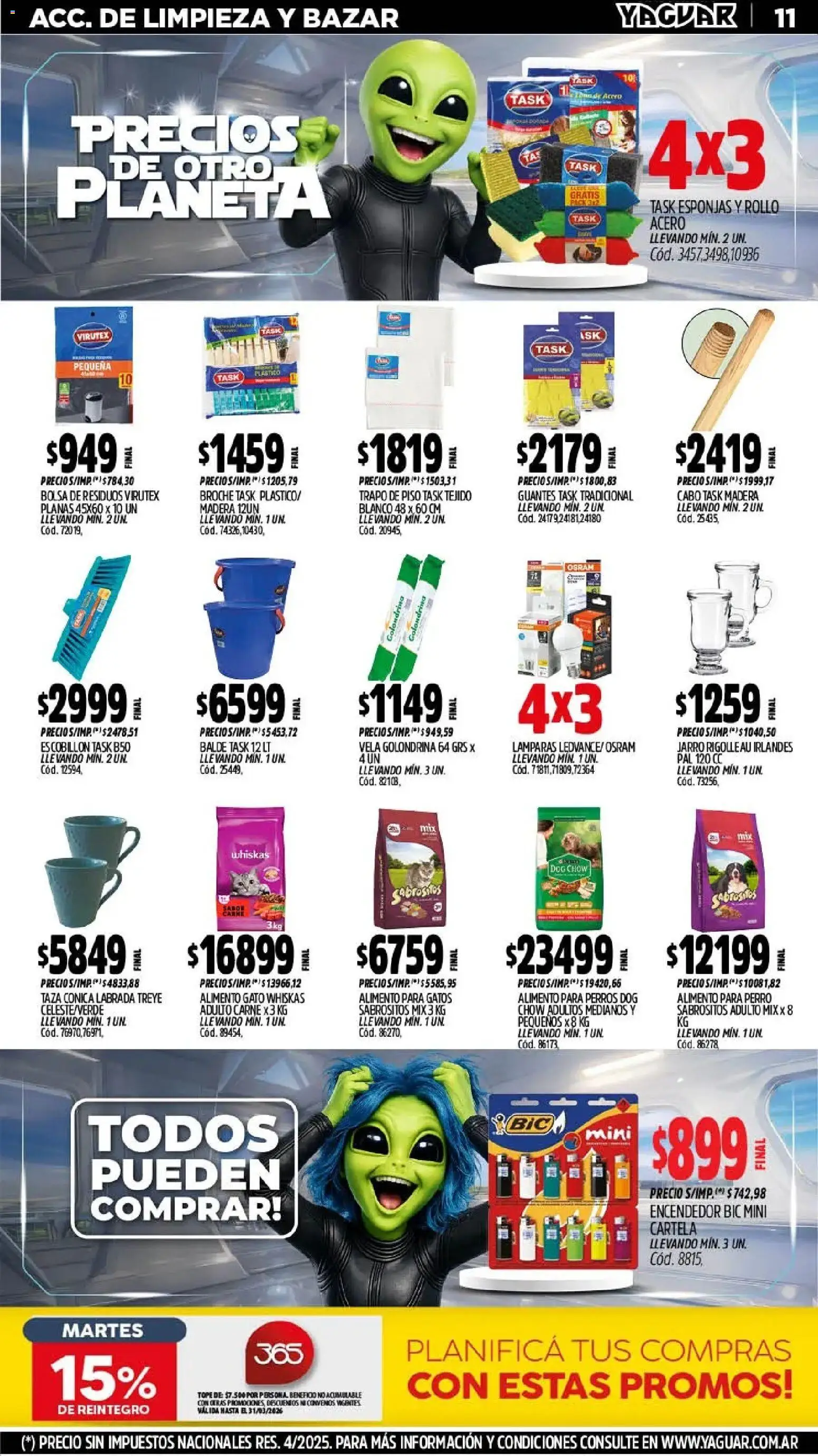 Yaguar - Oferta Semanal Mar del Plata │ válido desde el 02.03.2026 | Página: 11 | Productos: Vela, Taza, Escobillon, Guantes