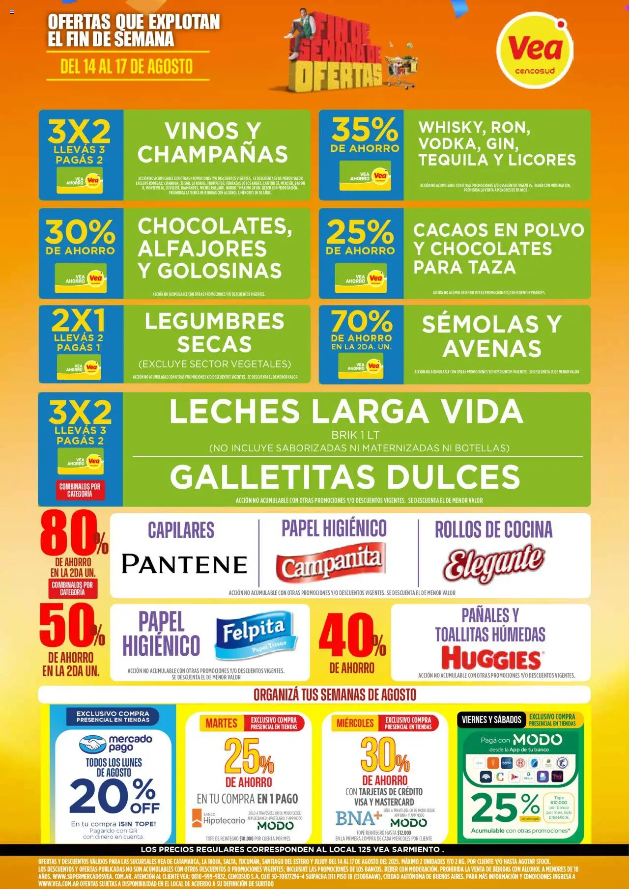 Vea ofertas │ válido desde el 14.08.2025 | Página: 1 | Productos: Papel higiénico, Banco, Polvo, Pañales