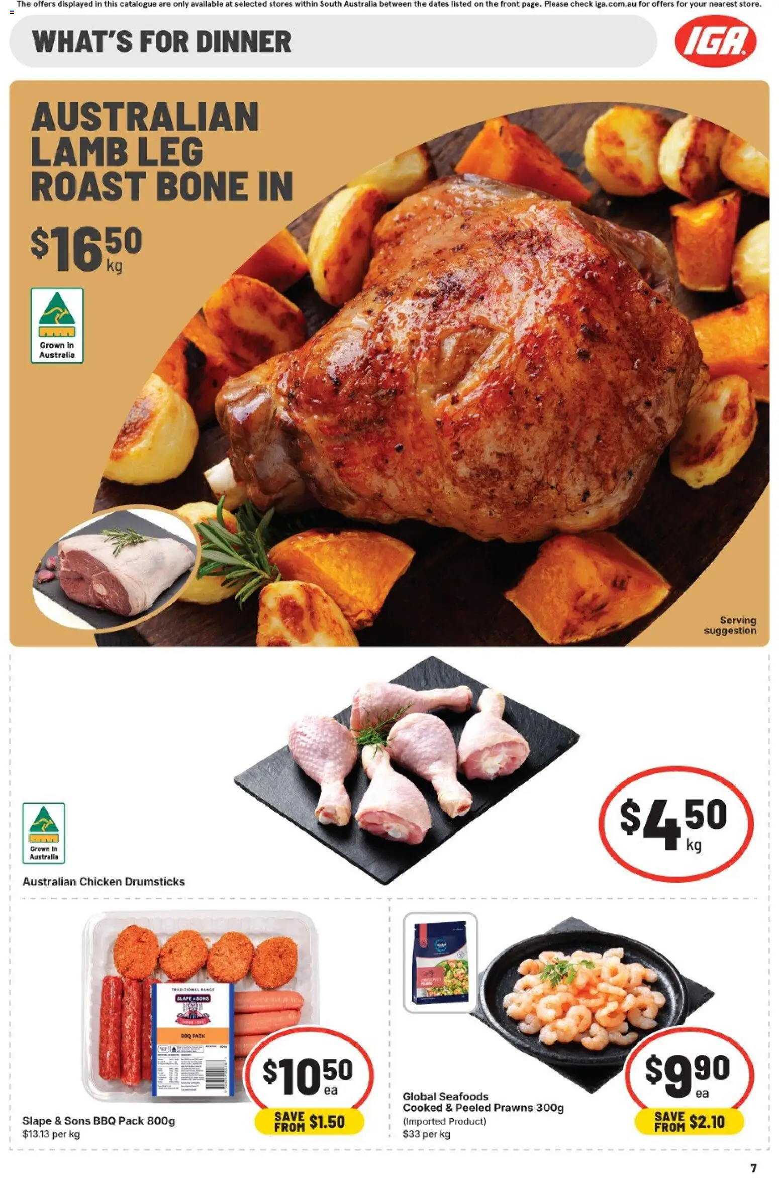 IGA catalogue - valid from 21.01.2026 | Page: 7 | Products: Chicken, Lamb, Prawns