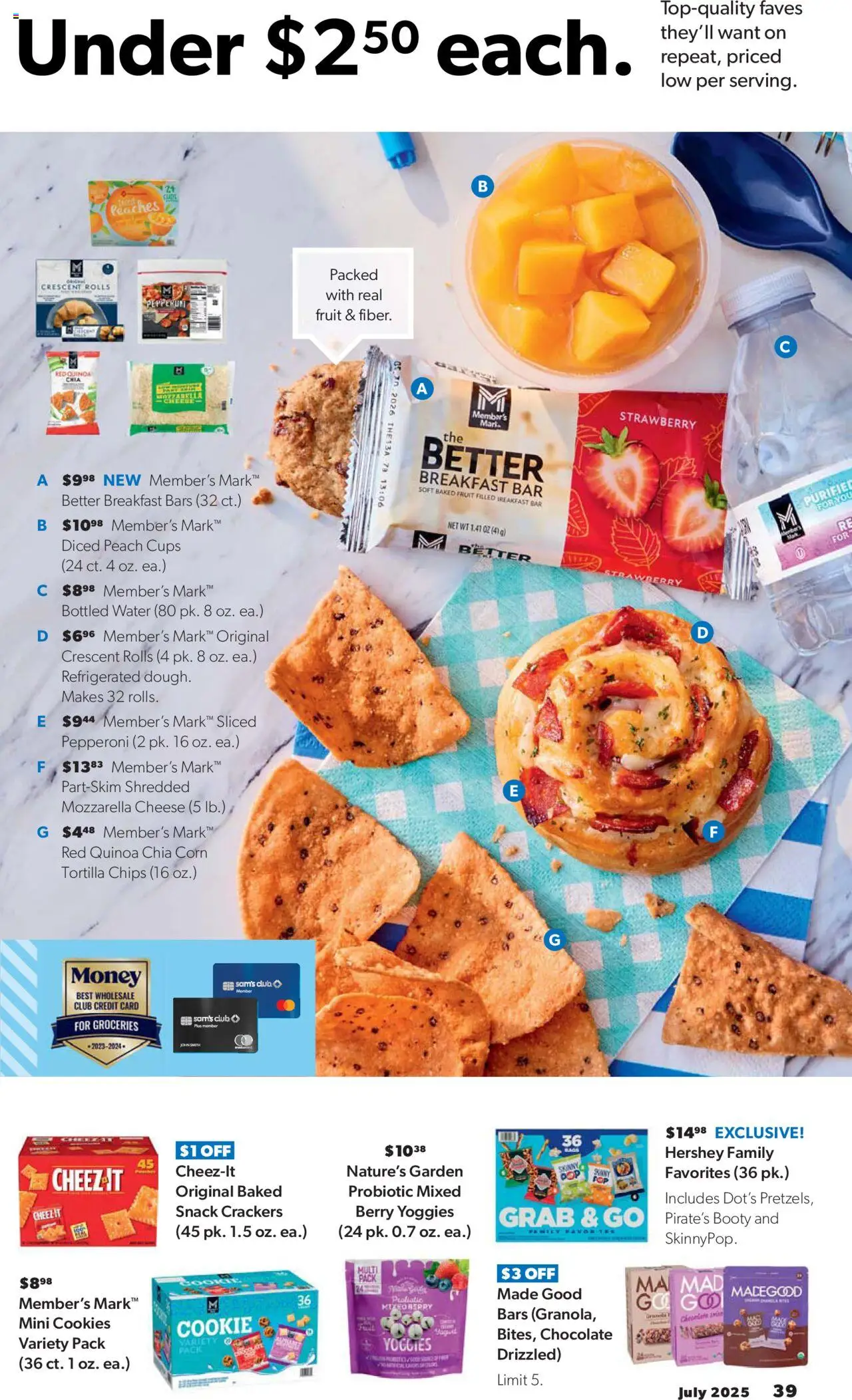 Sam's Club Instant Savings - valid from 23.07.2025 | Page: 39 | Products: Cheese, Chocolate, Cookies, Water