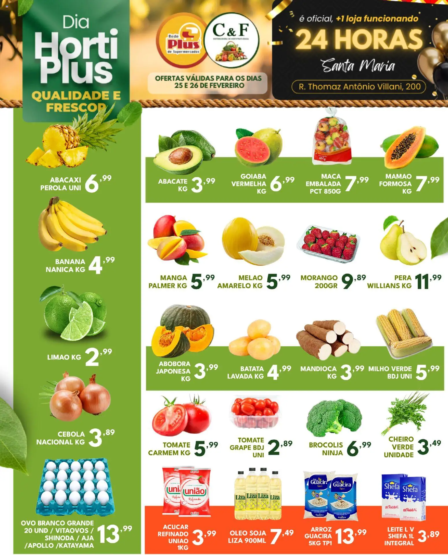 Rede Plus Supermercados Folheto - válido de 25.02.2026 | Página: 1 | Produtos: Goiaba, Pera, Açúcar, Brócolis