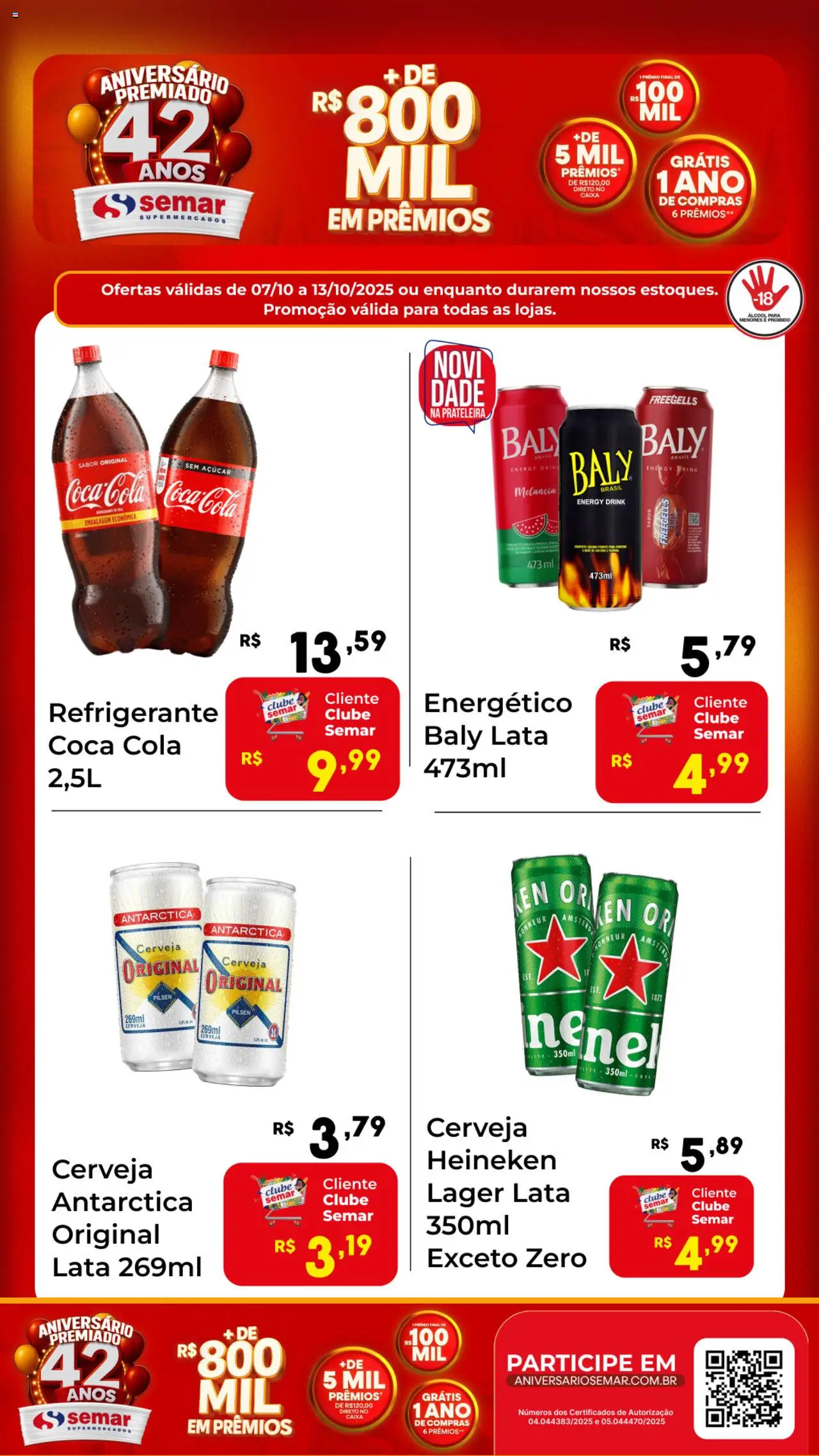 Semar Supermercado Folheto - válido de 07.10.2025 | Página: 8 | Produtos: Cola, Cerveja, Heineken, Açúcar
