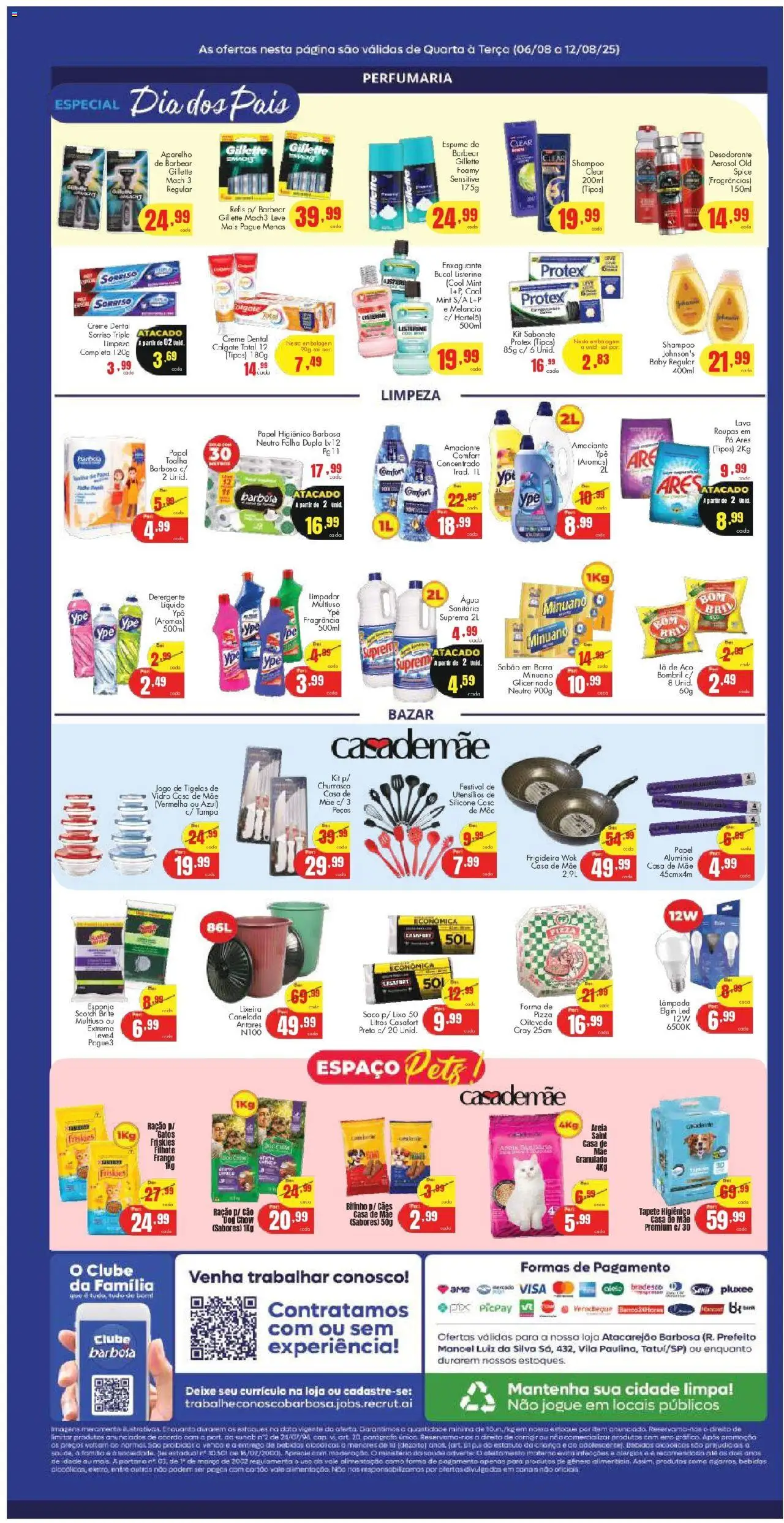Barbosa Supermercados Folheto - válido de 06.08.2025 | Página: 4 | Produtos: Areia, Esponja, Detergente, Creme