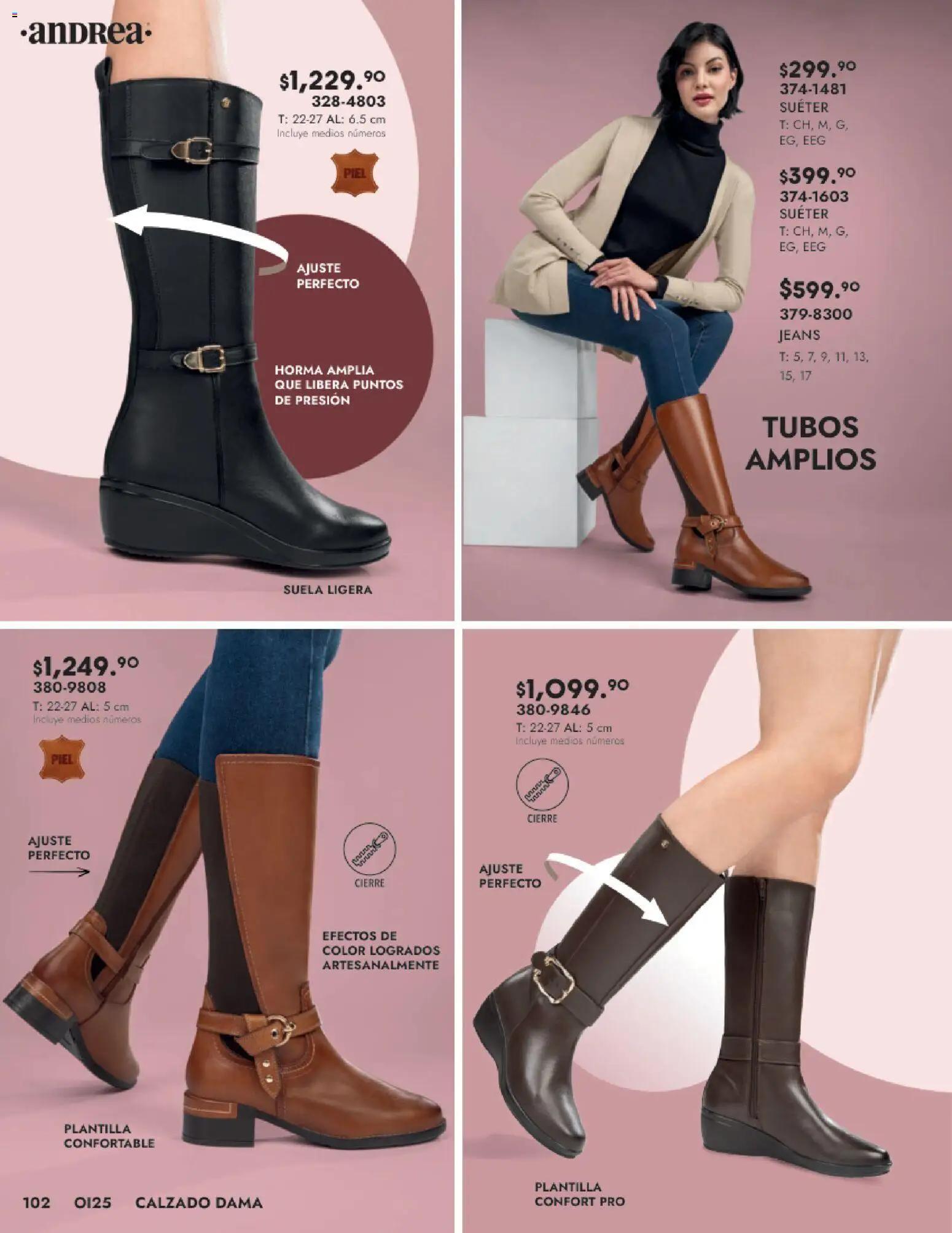 Nuevas ofertas de Andrea válidas en toda la República Mexicana desde el 24.08.2025. ¡Encuentra las mejores ofertas en Andrea - Catálogo Calzado Dama! | Página: 102 | Productos: Suéter