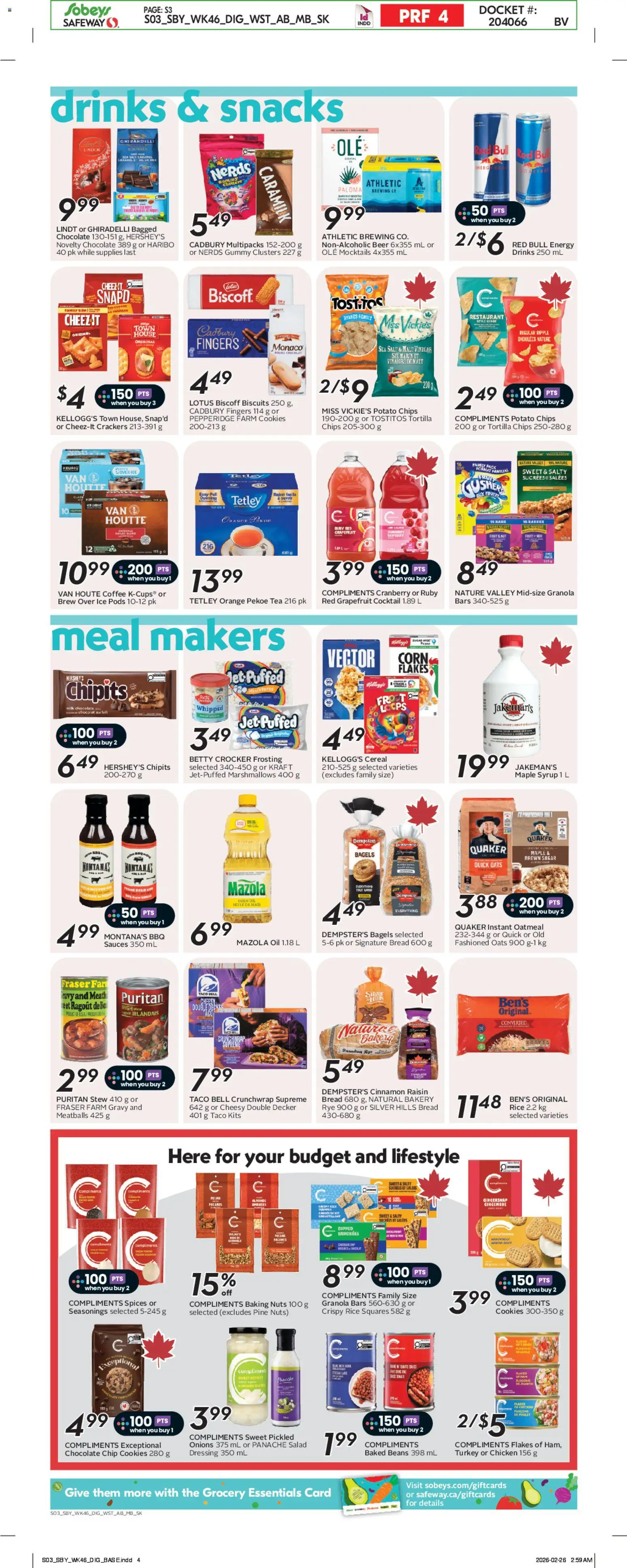 Sobeys flyer valid from 12.03.2026 | Page: 11 | Products: Rice, Salad, Bread, Chocolate