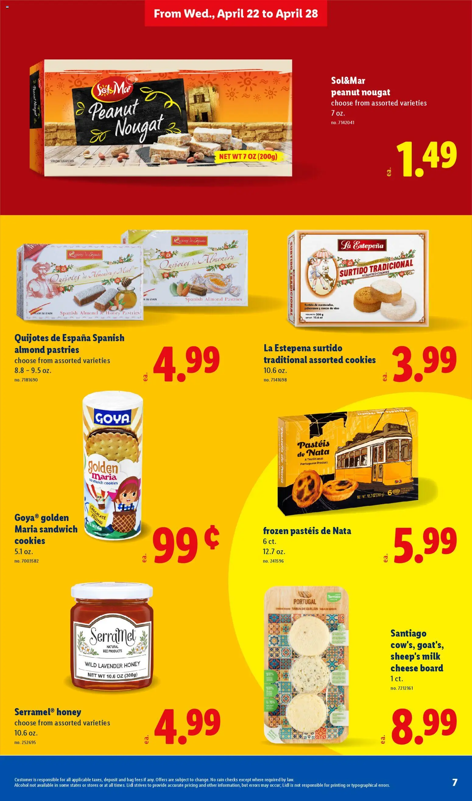 Lidl Weekly Ad - valid from 22.04.2026 | Page: 7 | Products: Milk, Chocolate, Cookies, Bag