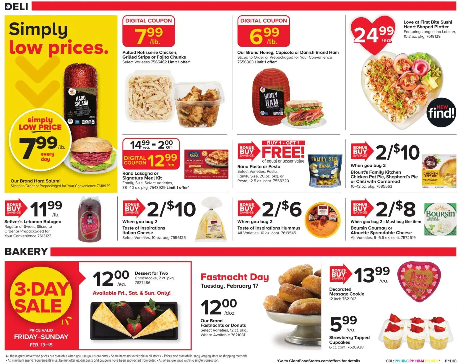 Giant Weekly Ad - valid from 13.02.2026 | Page: 13 | Products: Salami, Pasta, Garlic, Bag