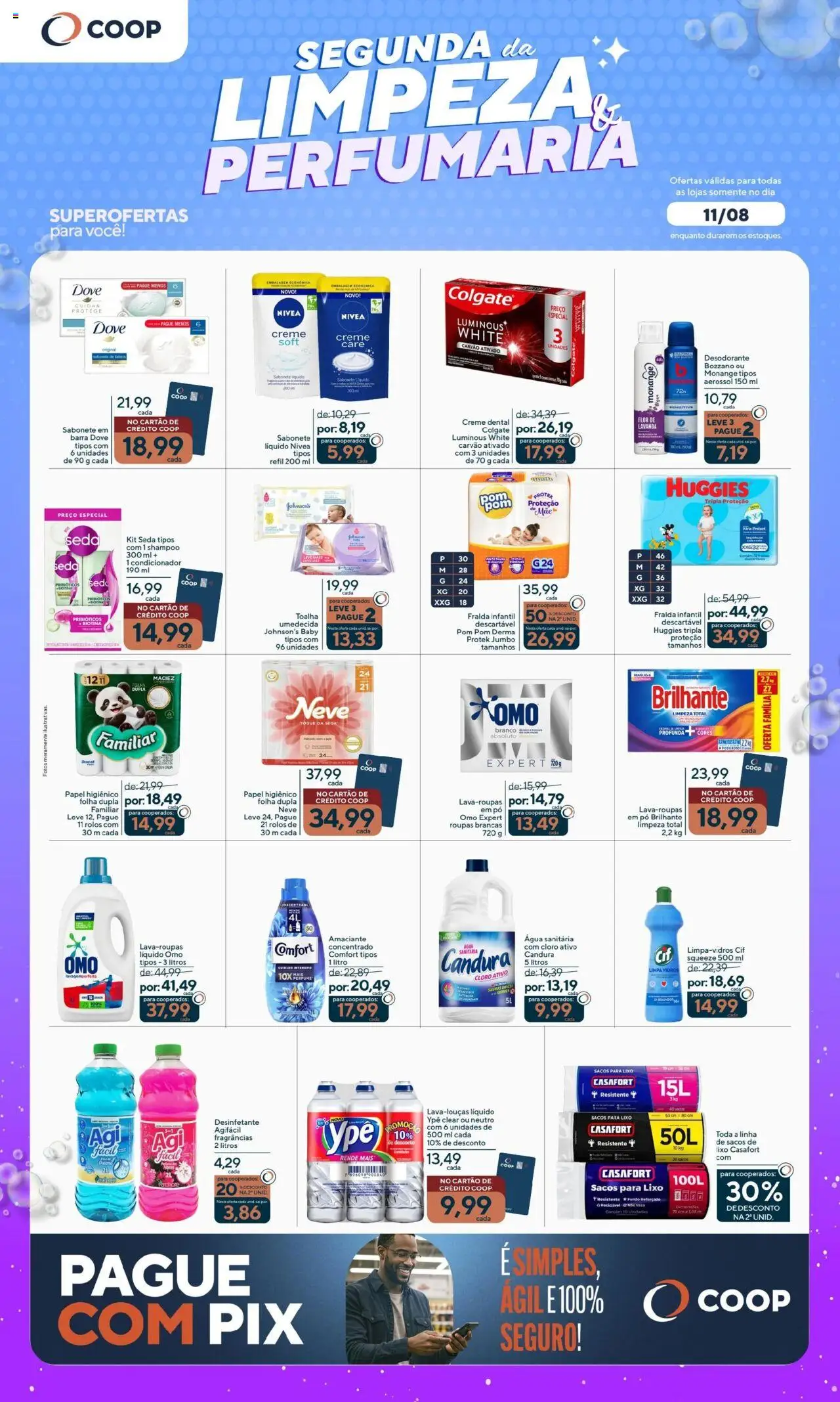 Coop Folheto - válido de 11.08.2025 | Página: 1 | Produtos: Cloro, Limpa vidros, Papel higiênico, Amaciante