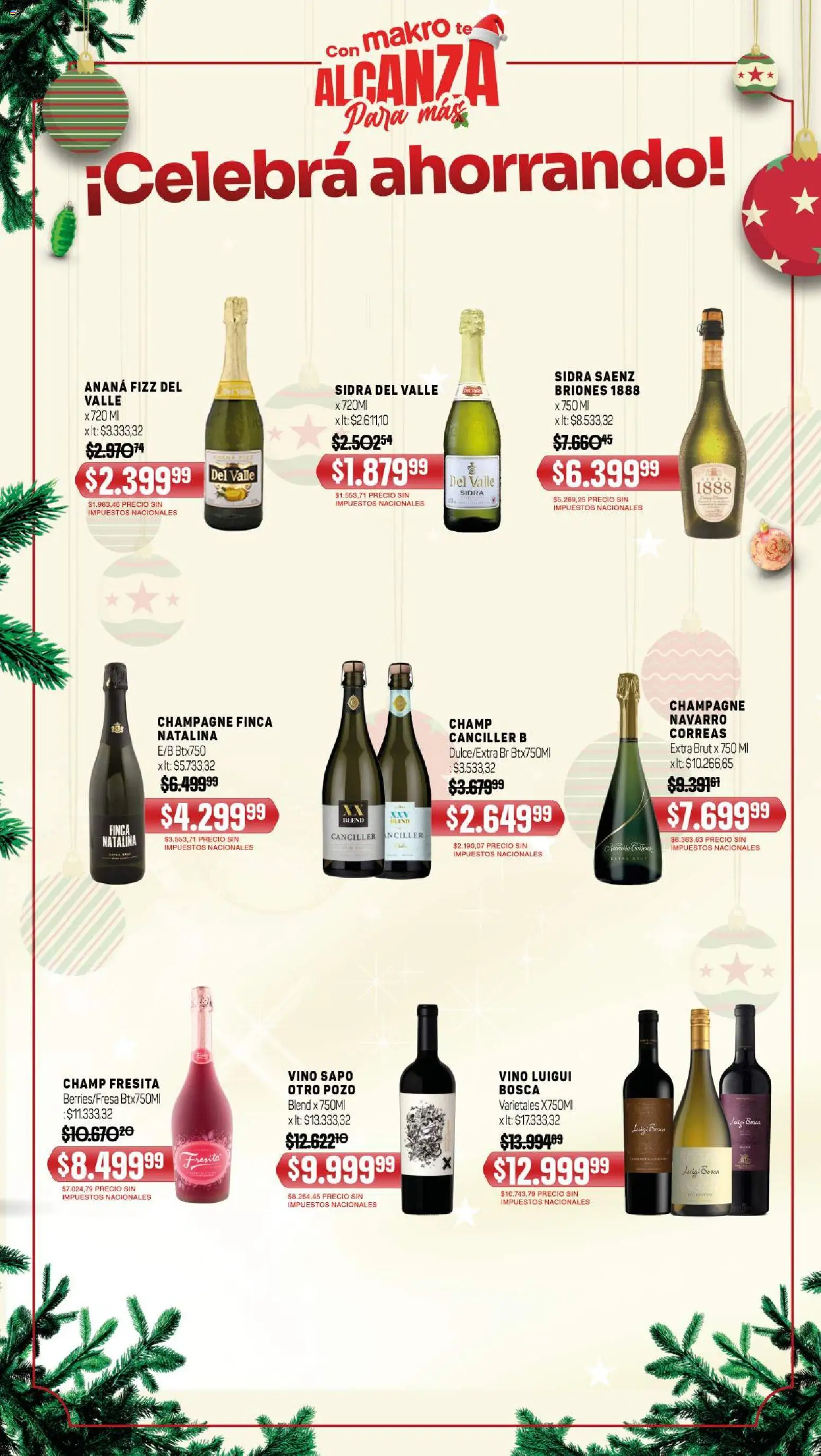 Makro ofertas │ válido desde el 04.12.2025 | Página: 4 | Productos: Ananá, Champagne, Vino, Té