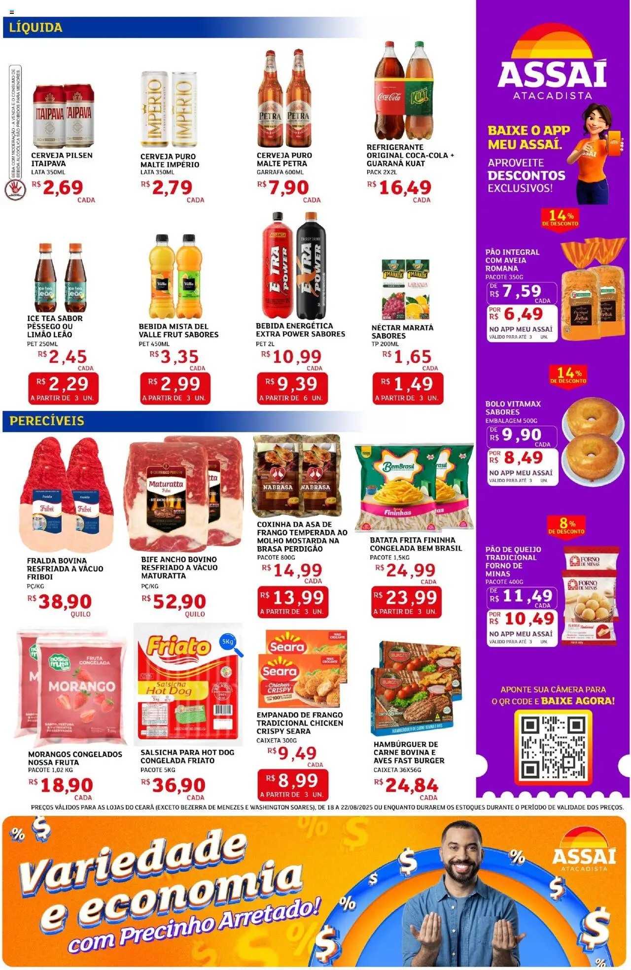 Assaí Atacadista Folheto - válido de 18.08.2025 | Página: 3 | Produtos: Cola, Pão, Carne, Refrigerante