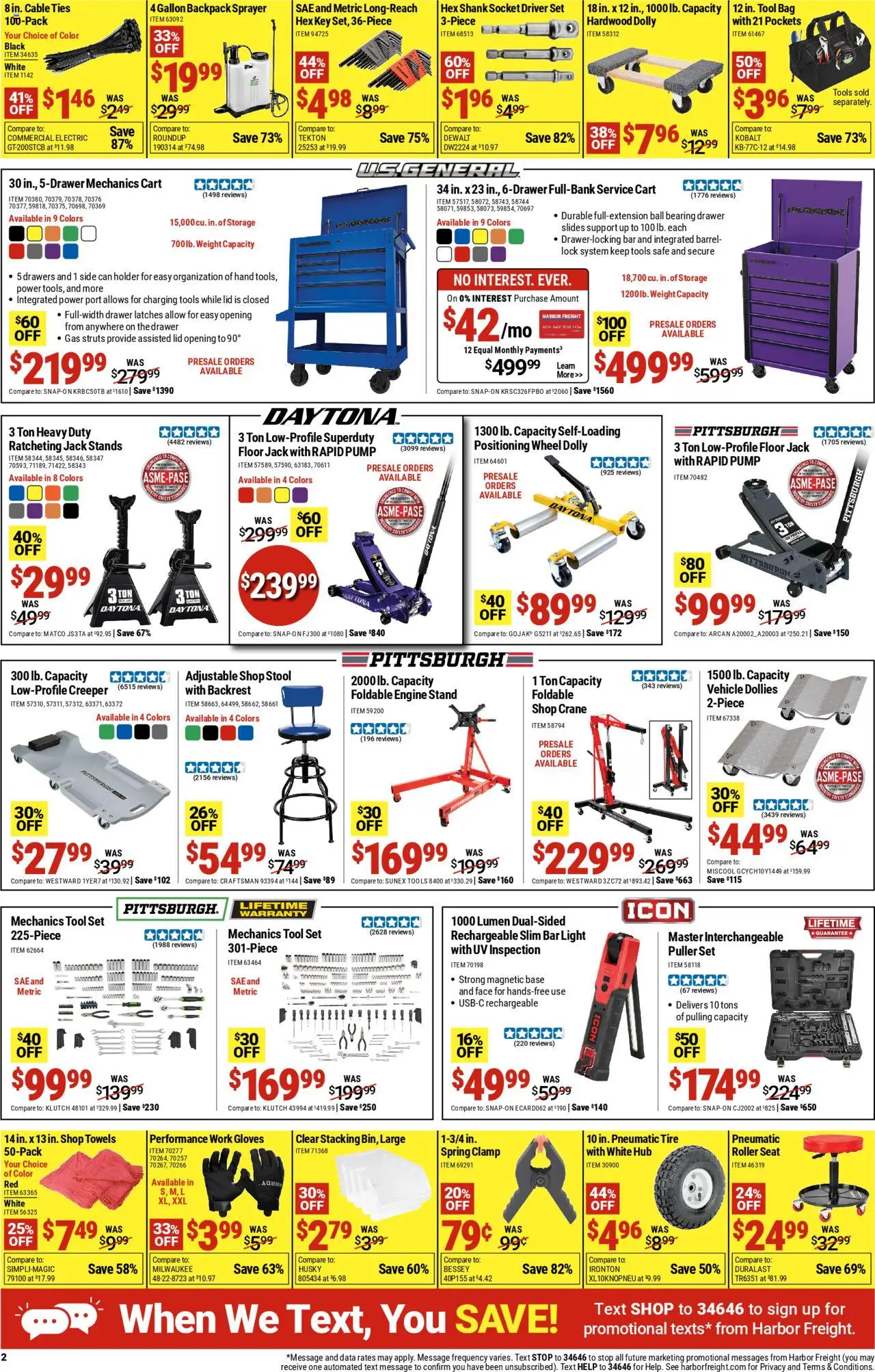 Harbor Freight Weekly Ad - valid from 11.08.2025 | Page: 2 | Products: Pneumatic, Clamp, Gloves, Weight