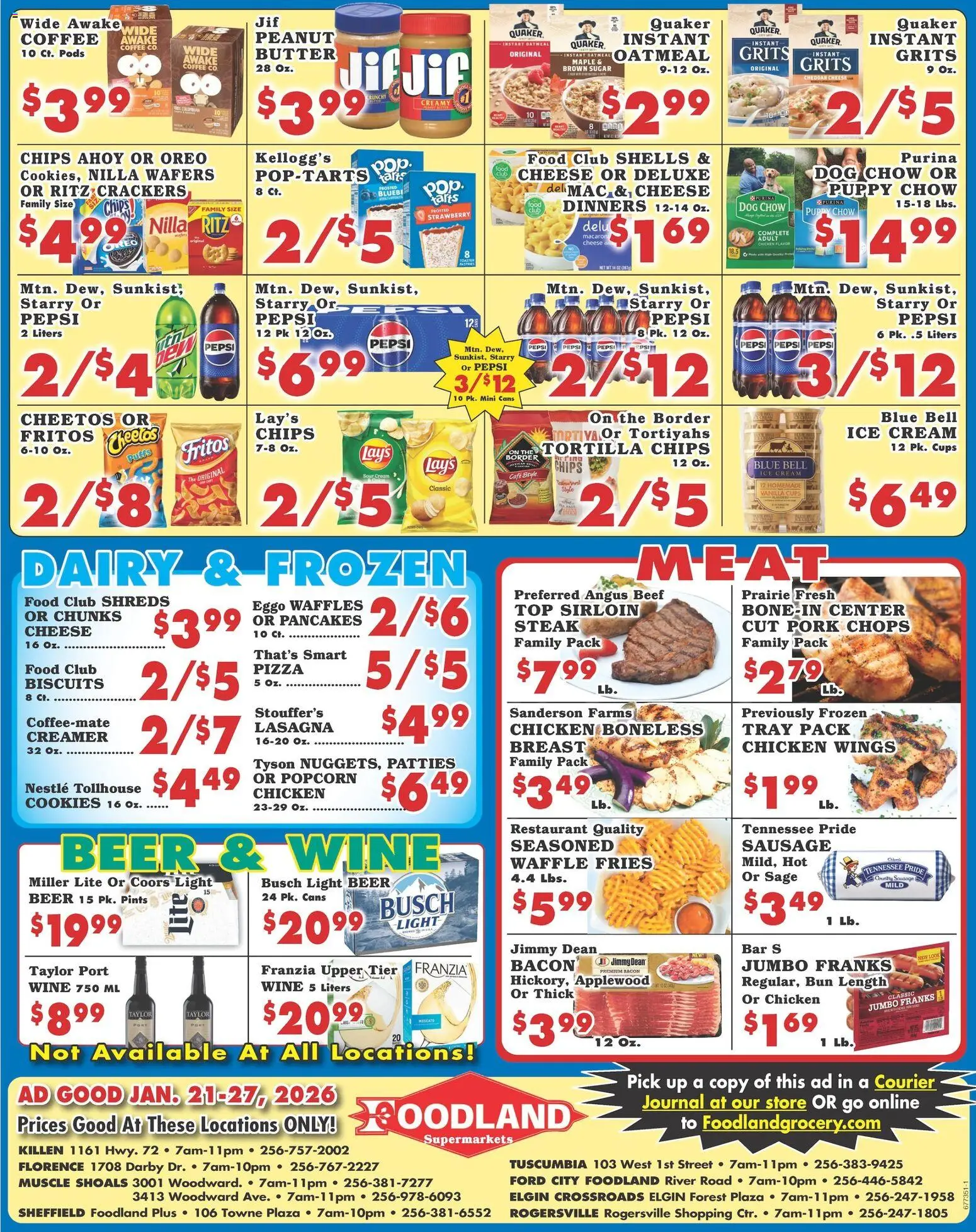 Foodland Weekly Ad - Supermarkets - valid from 21.01.2026 | Page: 2 | Products: Pizza, Cookies, Ice cream, Sugar