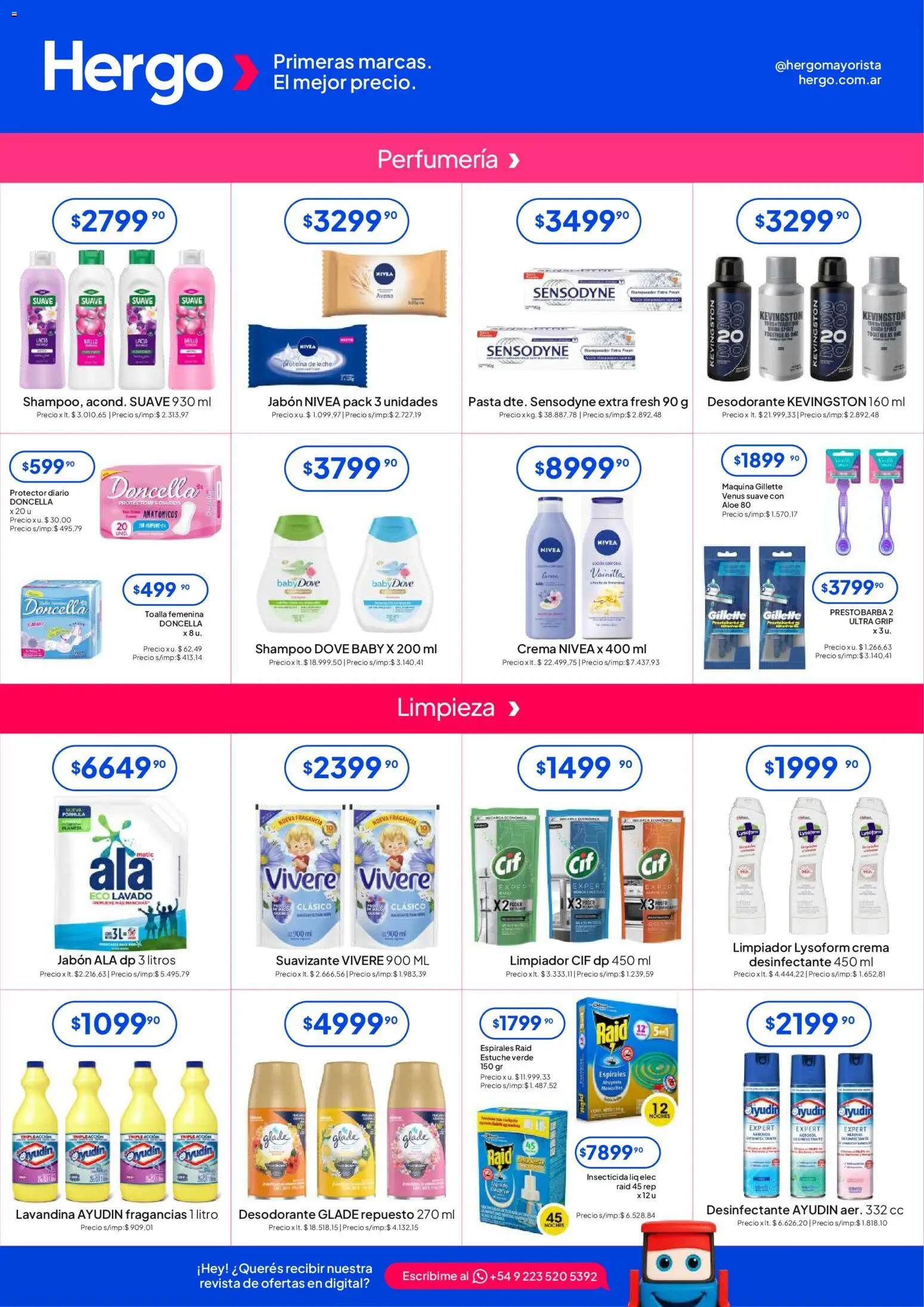 Hergo catálogo │ válido desde el 24.12.2025 | Página: 4 | Productos: Toalla, Desinfectante, Protectores diarios, Crema