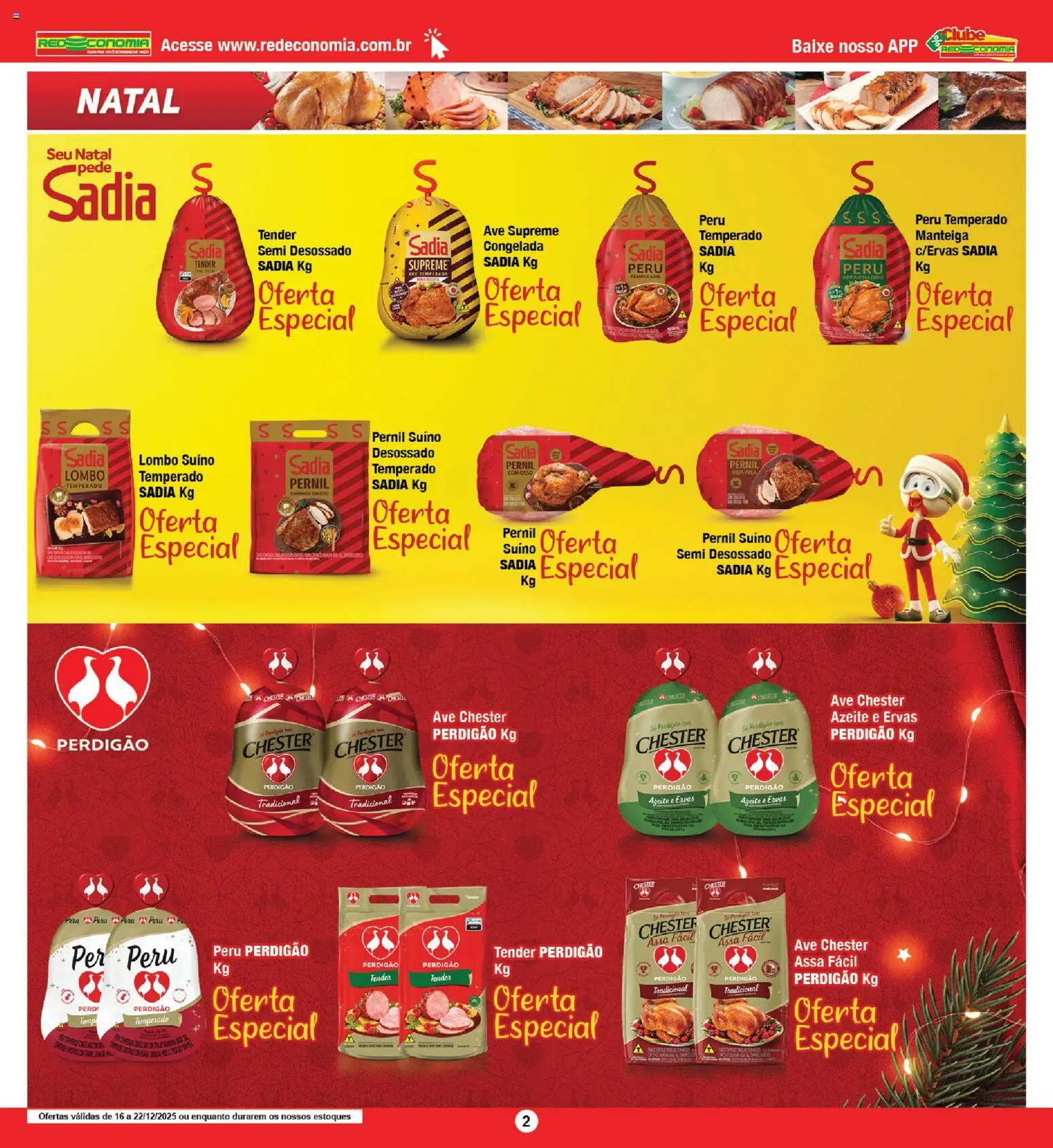 RedEconomia Folheto - válido de 16.12.2025 | Página: 2 | Produtos: Pernil, Manteiga, Chester perdigão, Azeite