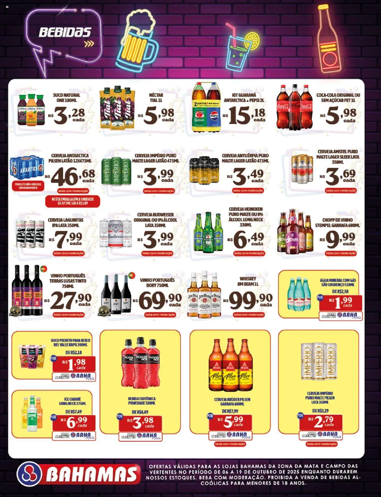 Bahamas Supermercados Folheto - válido de 06.10.2025 | Página: 12 | Produtos: Vinho, Heineken, Bebida, Açúcar