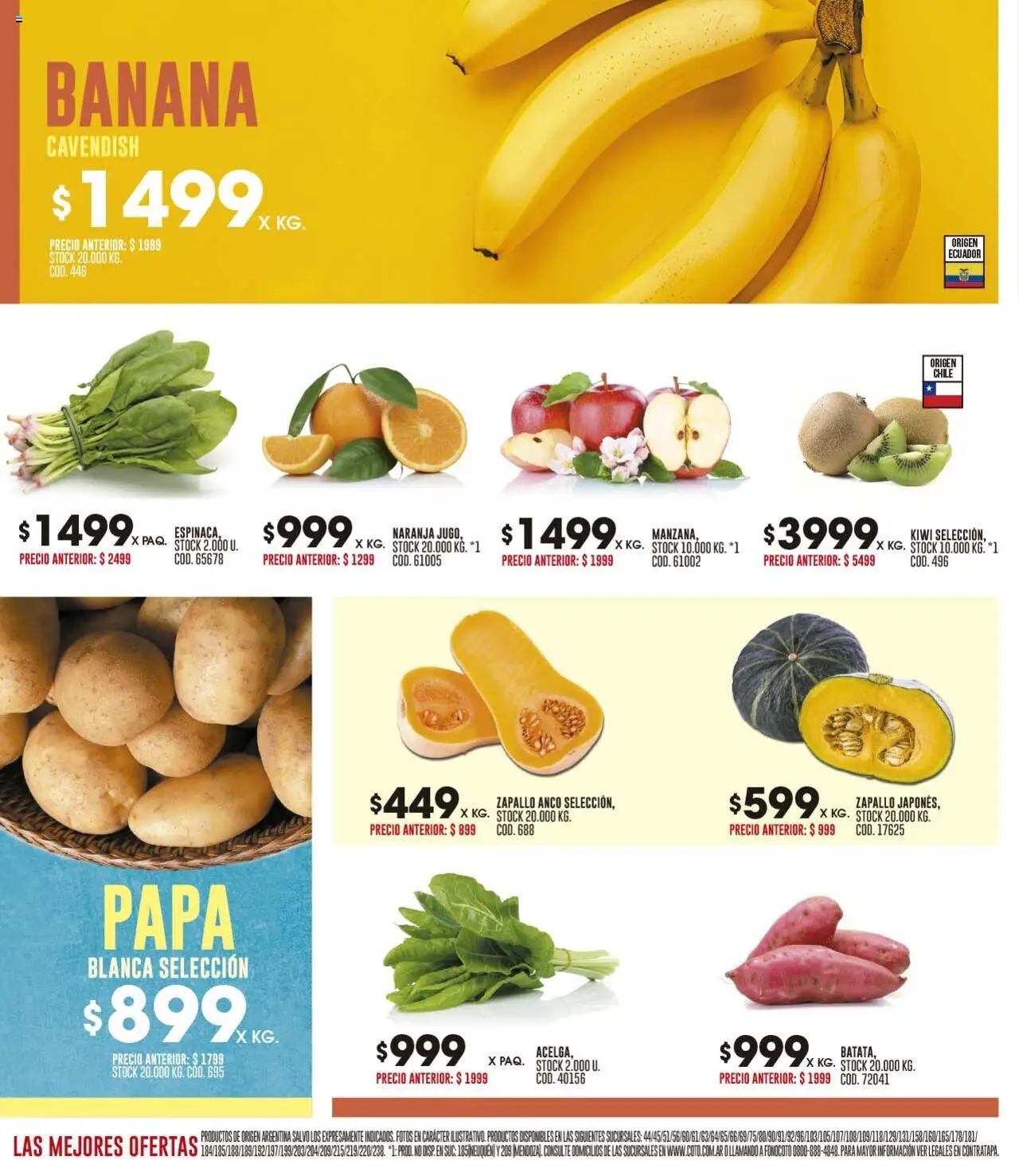 Coto ofertas │ válido desde el 26.05.2025 | Página: 2 | Productos: Banana, Zapallo, Jugo, Espinaca