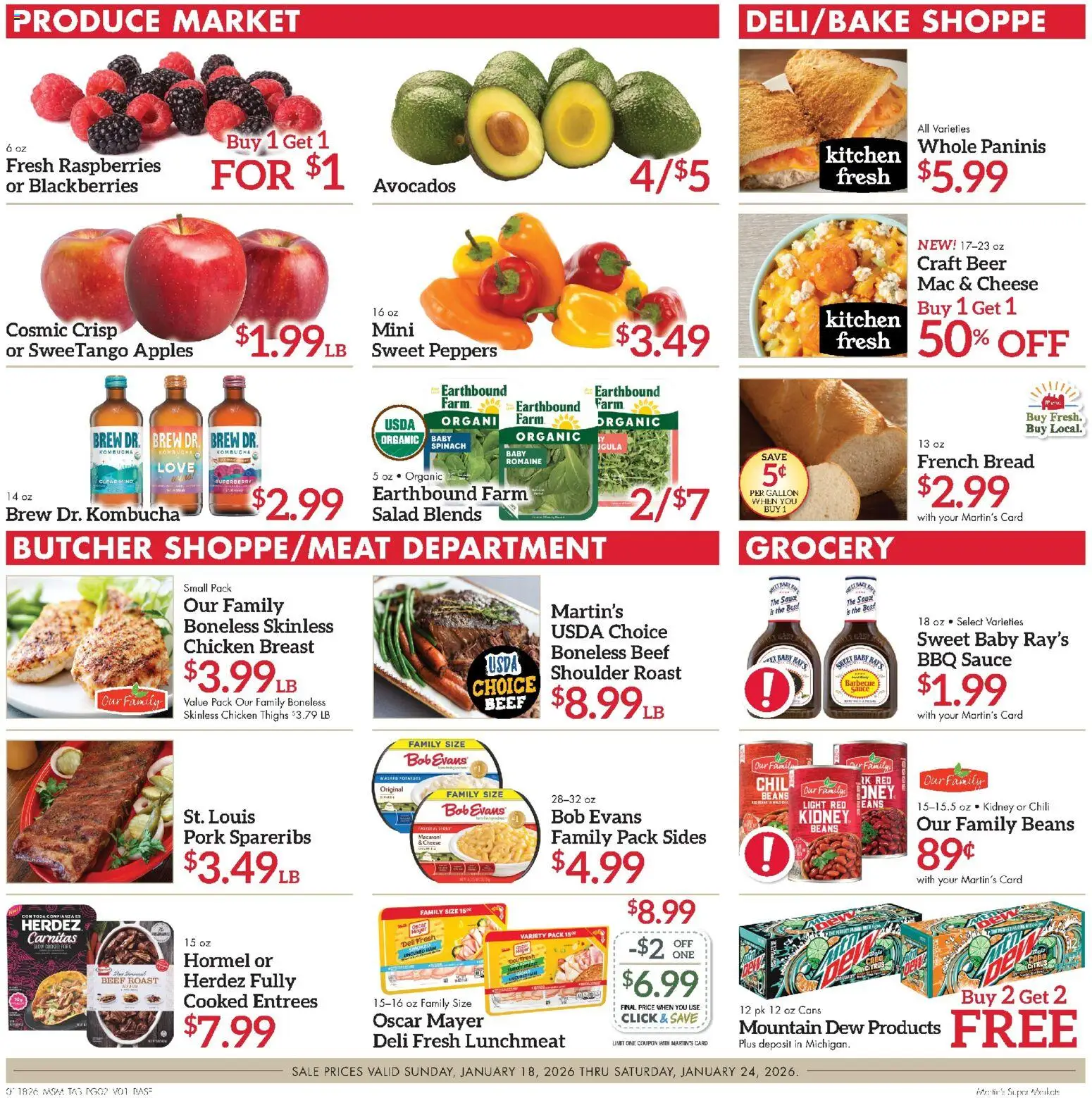 Martin’s Weekly Ad - valid from 18.01.2026 | Page: 2 | Products: Bread, Pork, Salad, Sauce