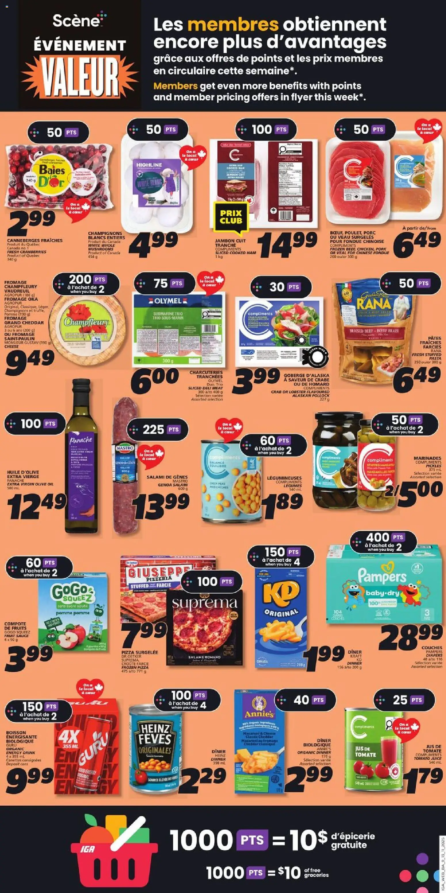 IGA flyer valid from 13.11.2025 | Page: 11 | Products: Pasta, Cheese, Ham, Pizza