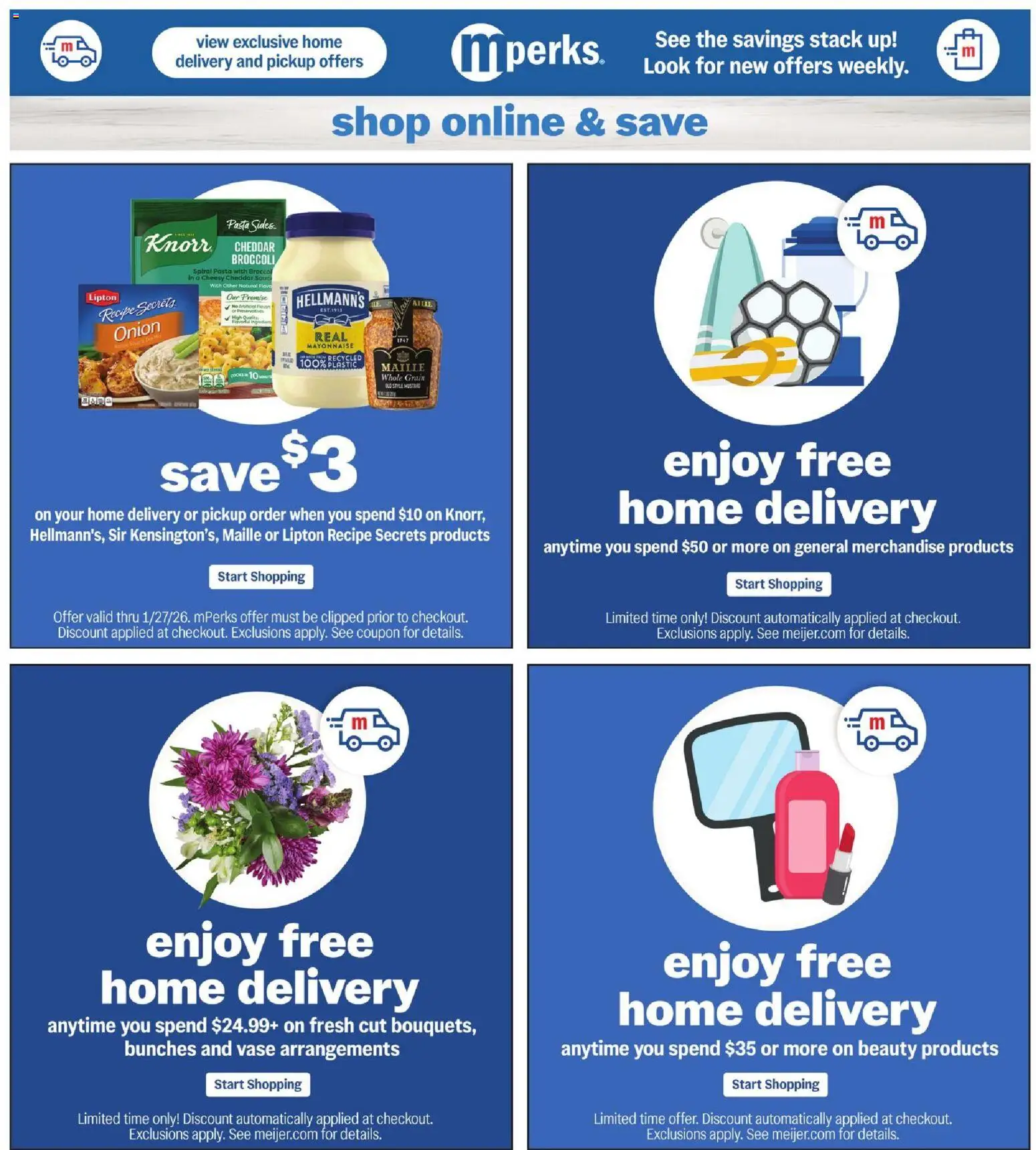 Meijer Weekly Ad - valid from 21.01.2026 | Page: 34 | Products: Broccoli, Pasta, Mayonnaise, Onion