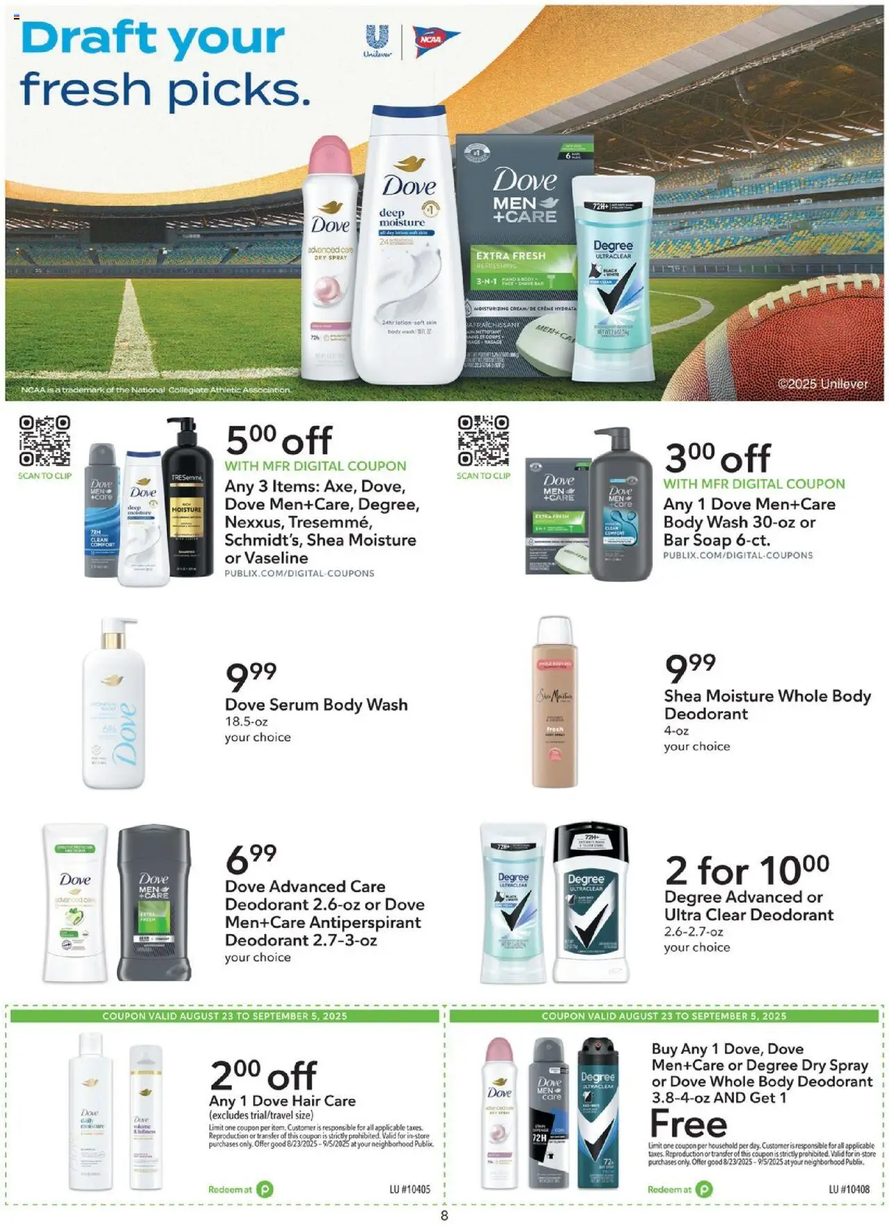 Publix Extra Savings - valid from 23.08.2025 | Page: 8 | Products: Clip, Soap, Bar Soap, Body Wash