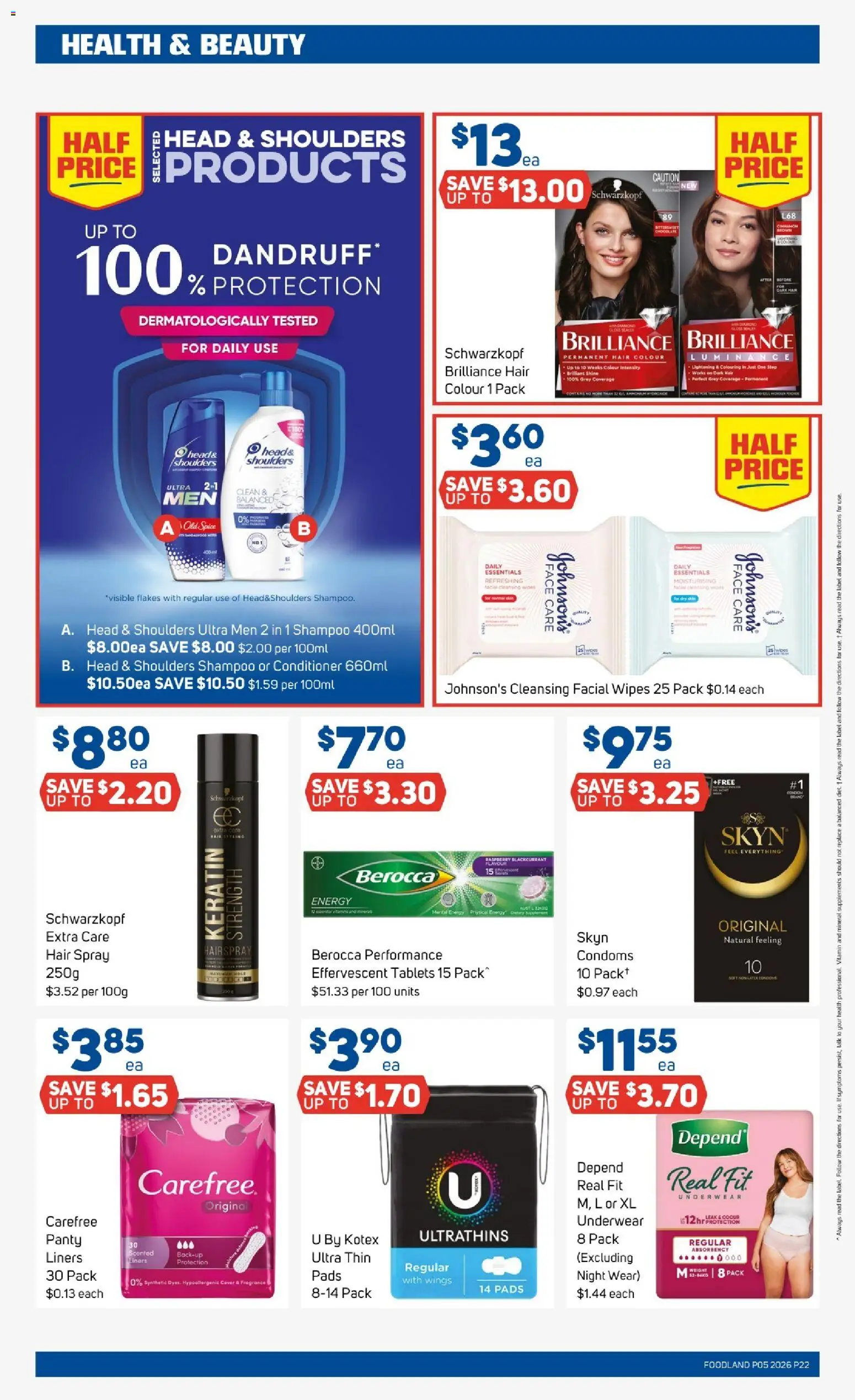 Foodland catalogue - valid from 28.01.2026 | Page: 22 | Products: Shampoo, Hair spray, Tablets, Vitamin