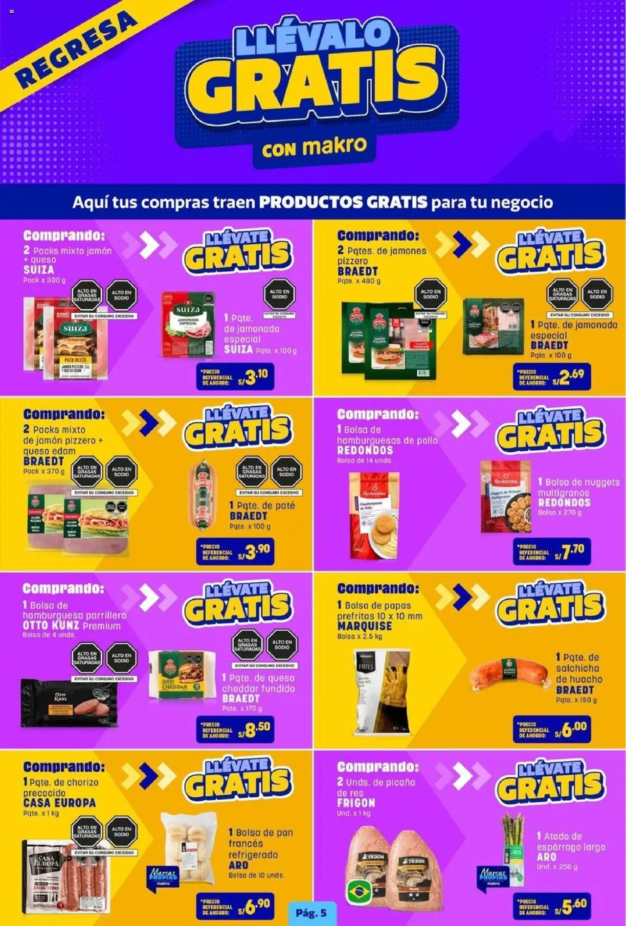 Catálogo Makro válido desde 09.10.2025 | Página: 7 | Productos: Queso, Jamón, Papas, Bolsa