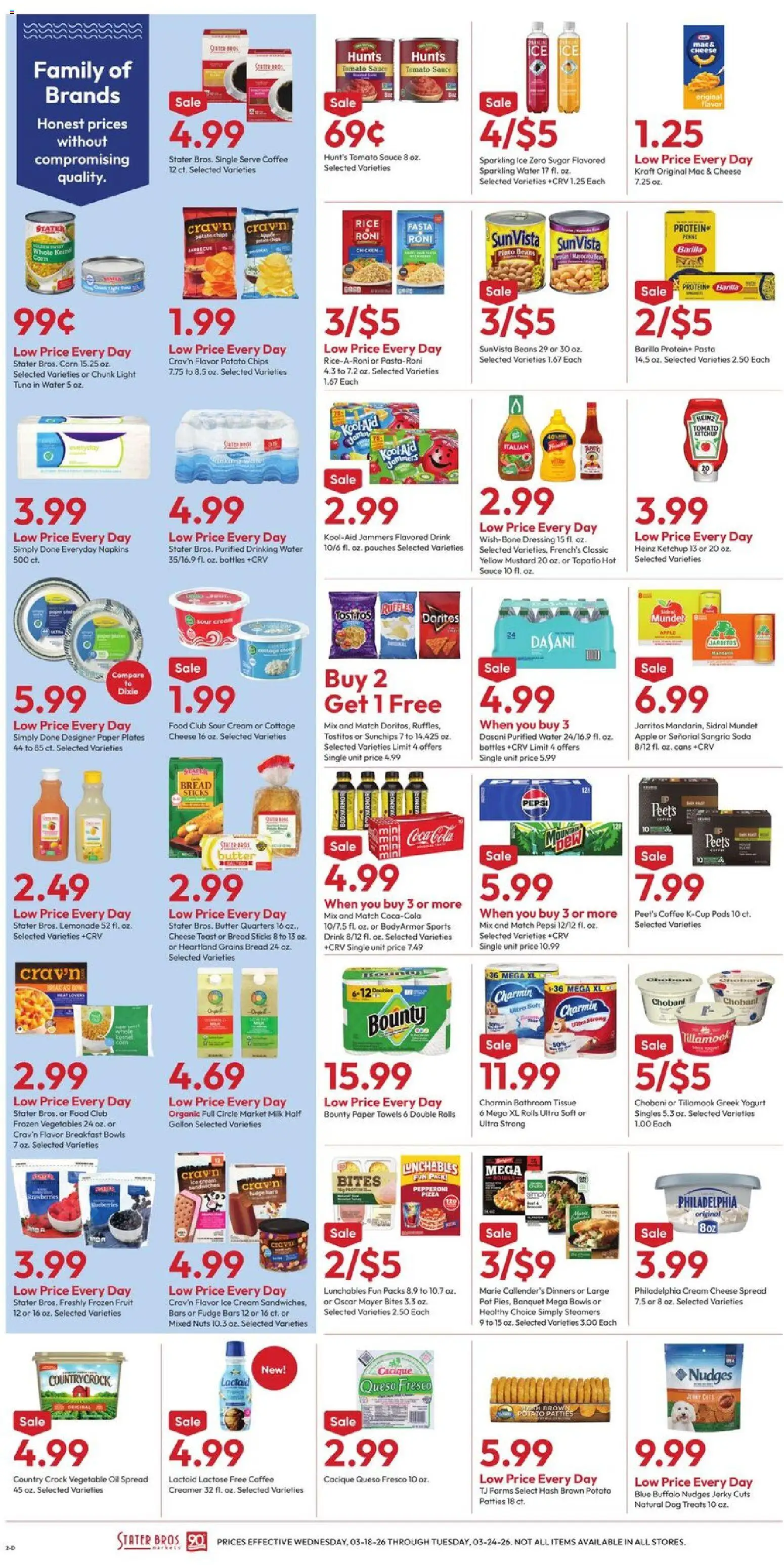 Stater Bros Weekly Ad - valid from 18.03.2026 | Page: 2 | Products: Milk, Yogurt, Coffee, Ice cream