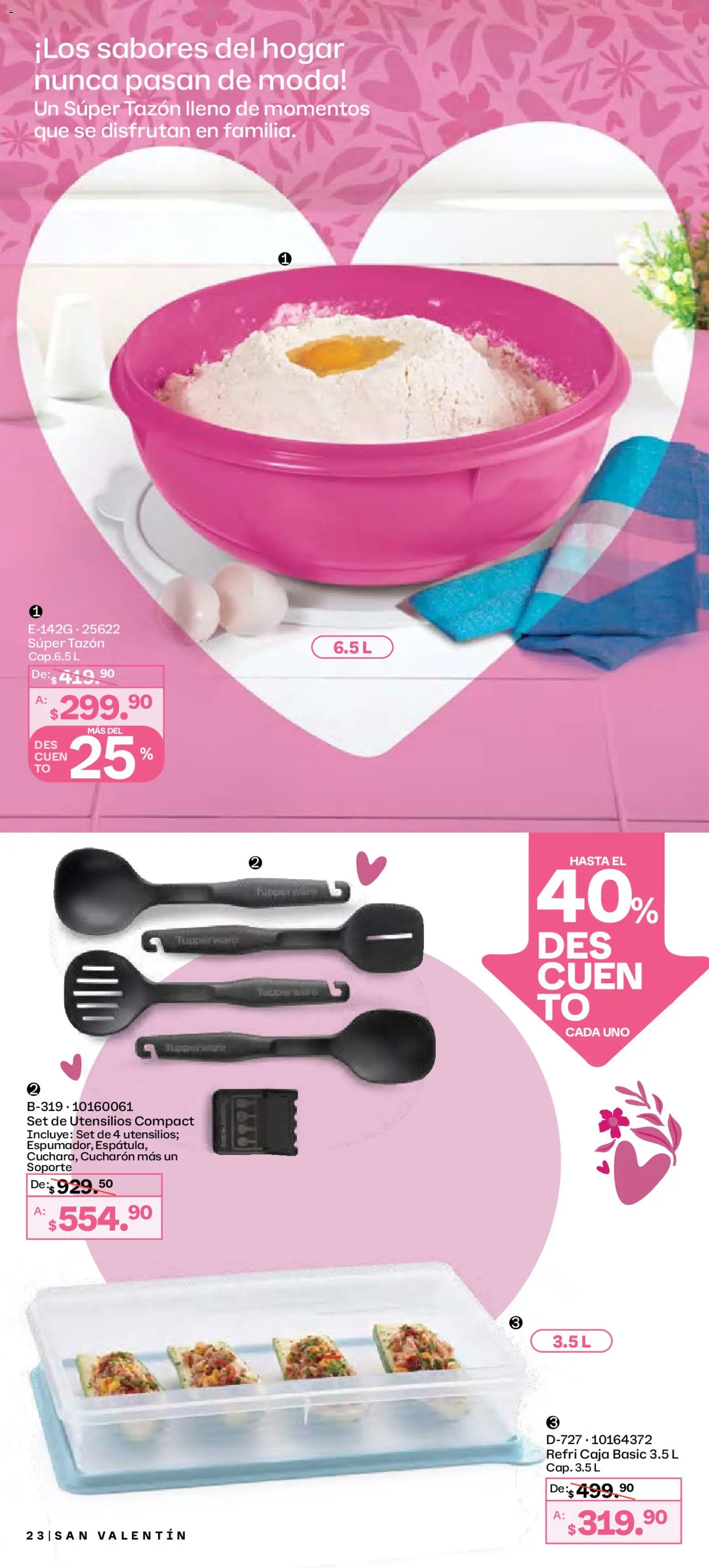 Nuevas ofertas de Tupperware válidas en toda la República Mexicana desde el 29.12.2025. ¡Encuentra las mejores ofertas en Tupperware catálogo! | Página: 23 | Productos: Cucharón, Caja