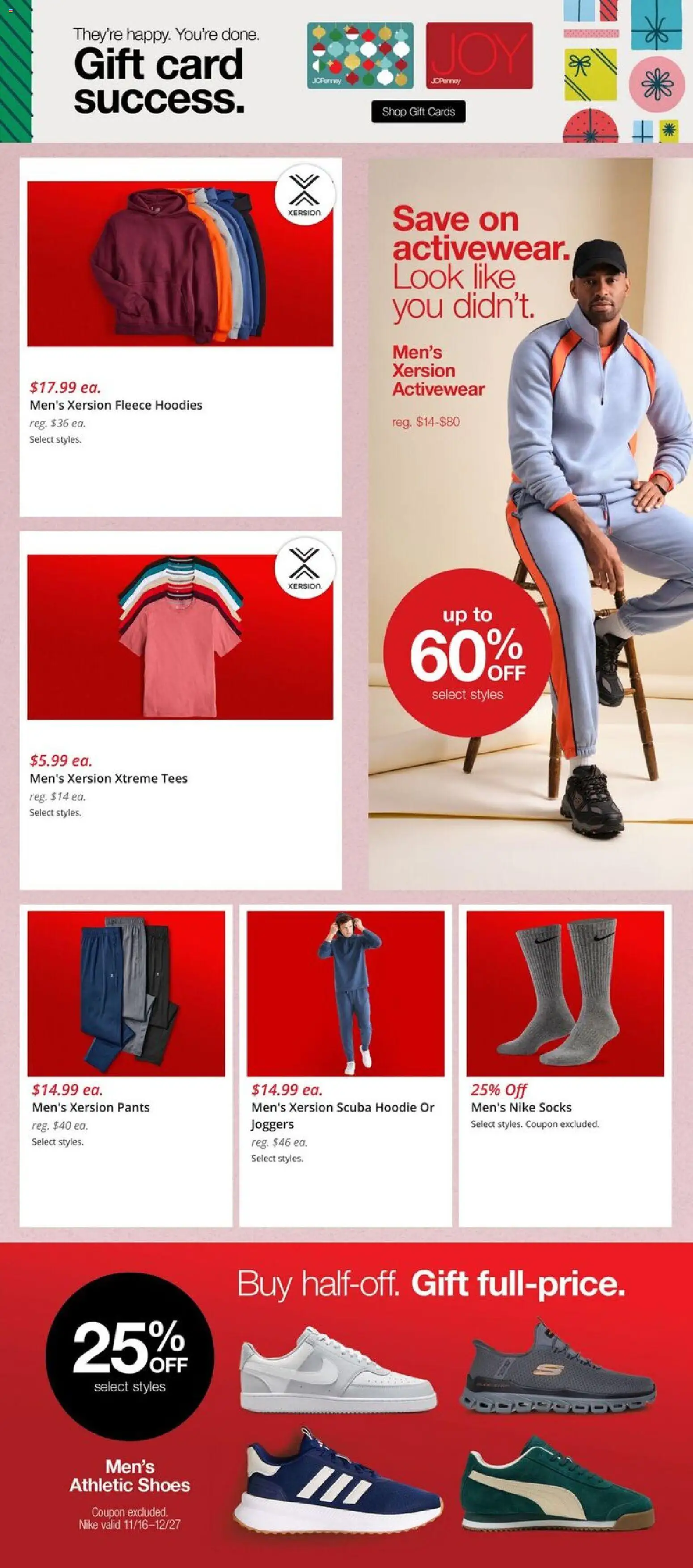 JCPenney Black Friday Men´s Deals - valid from 07.11.2025 | Page: 5 | Products: Hoodie, Pants, Socks