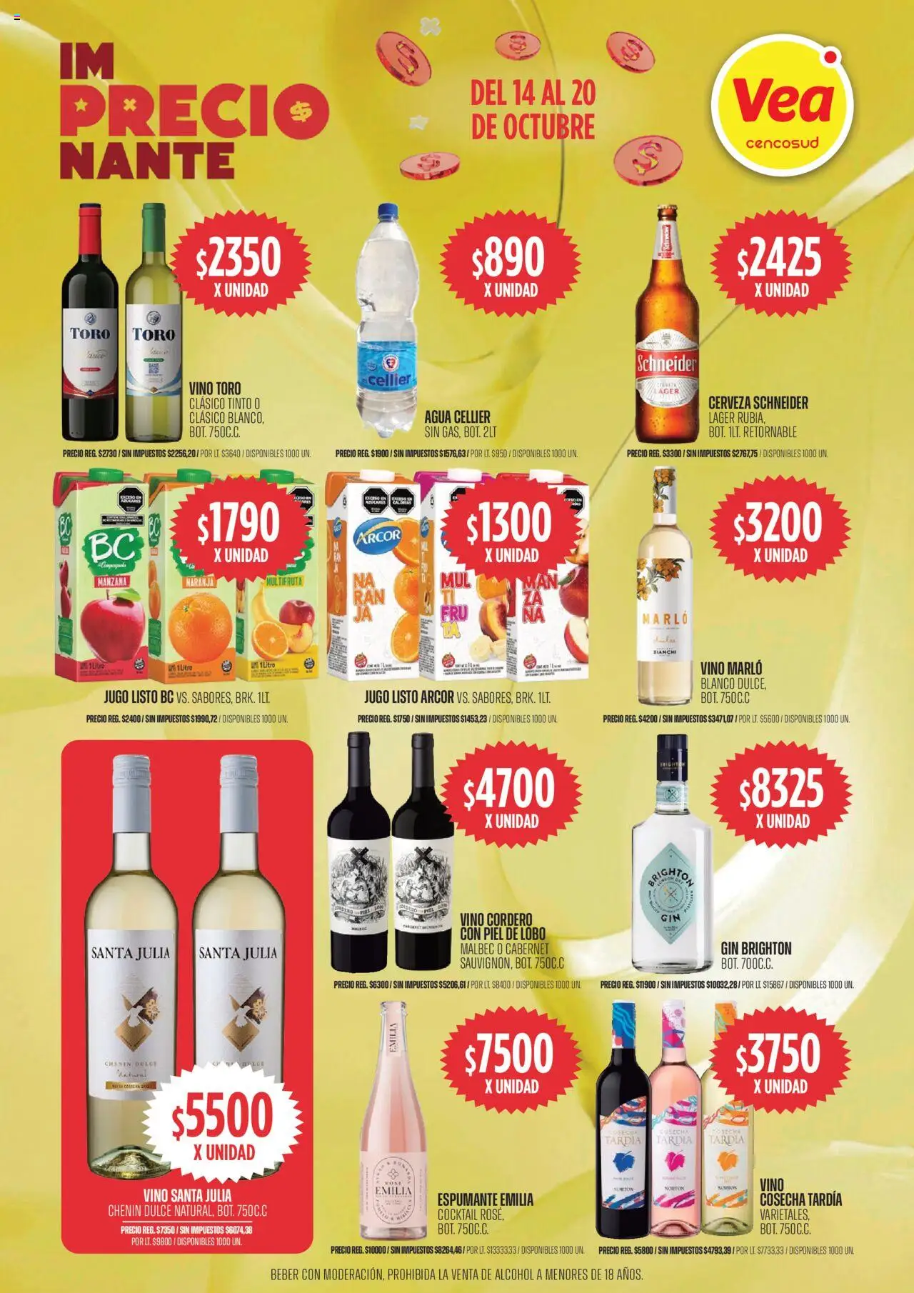 Vea ofertas │ válido desde el 14.10.2025 | Página: 4 | Productos: Gin, Manzana, Agua, Cerveza