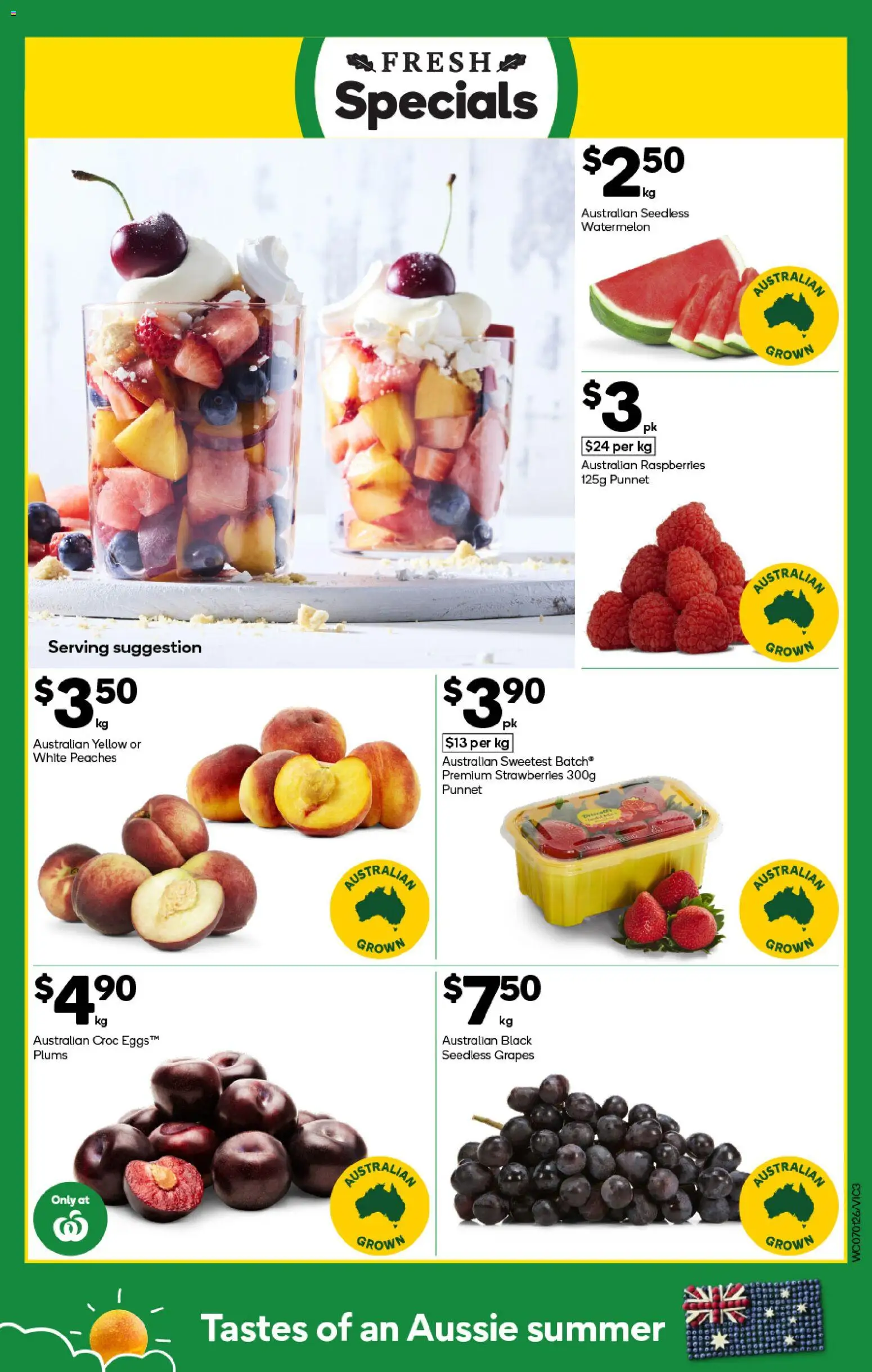 Woolworths catalogue - valid from 07.01.2026 | Page: 3 | Products: Strawberries, Watermelon, Grapes, Plums