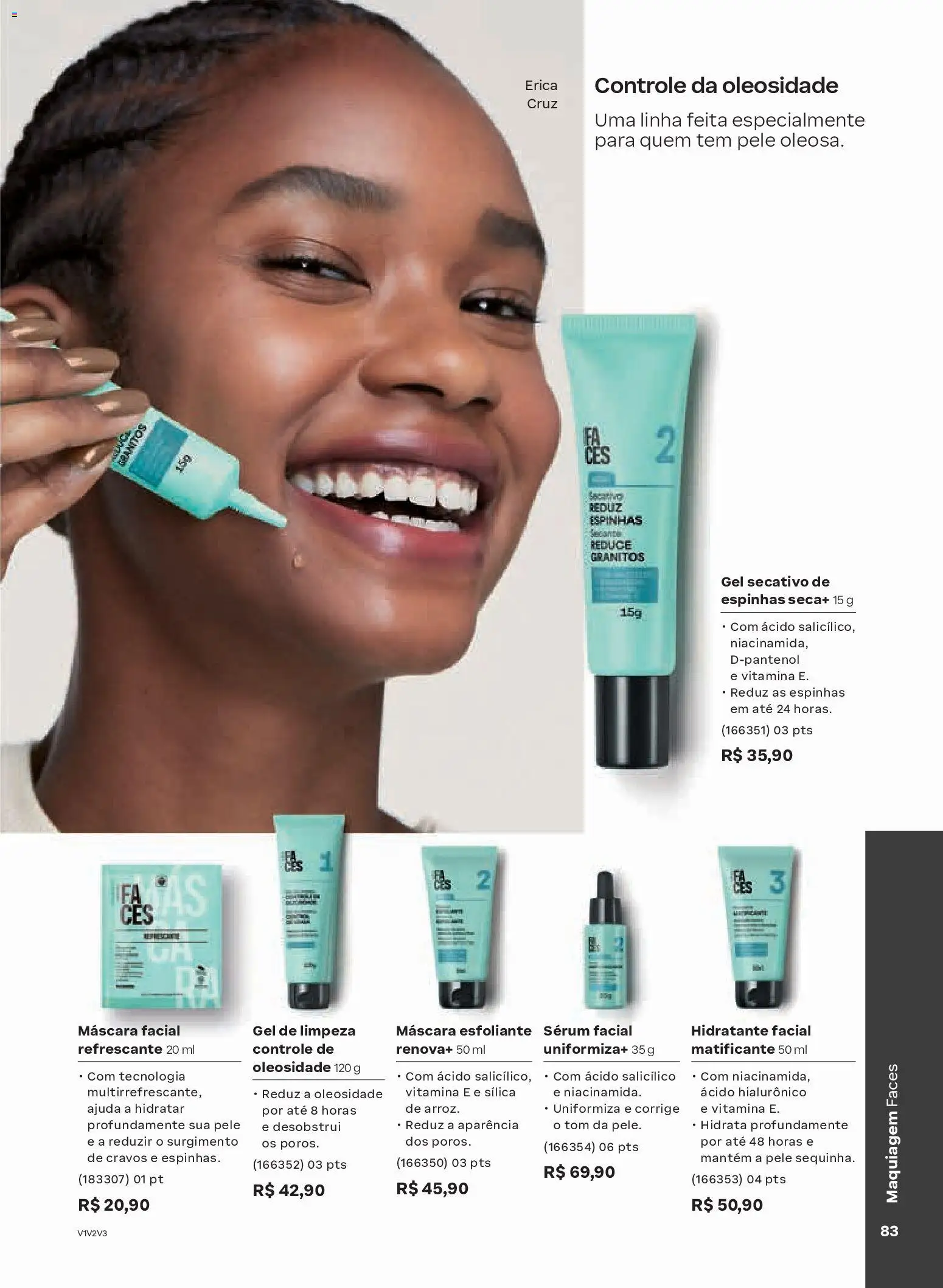 Natura Folheto - válido de 13.01.2026 | Página: 83 | Produtos: Maquiagem, Máscara facial, Sérum, Gel de limpeza