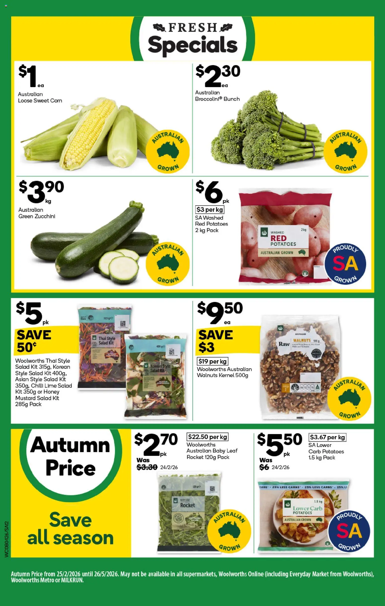 Woolworths catalogue - valid from 08.04.2026 | Page: 12 | Products: Mustard, Rocket, Chilli, Zucchini