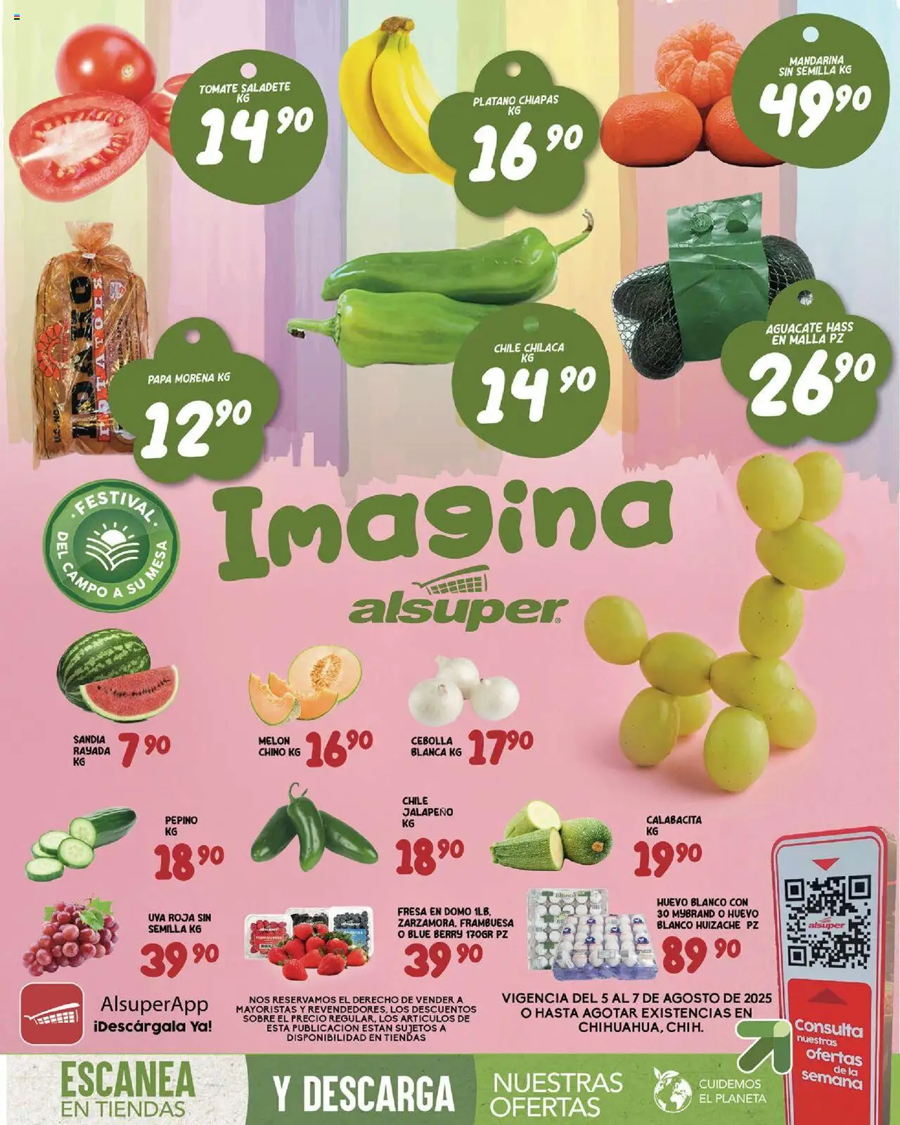 Nuevas ofertas de Alsuper válidas en toda la República Mexicana desde el 05.08.2025. ¡Encuentra las mejores ofertas en Alsuper - Folleto! | Página: 1 | Productos: Fresa, Plátano, Sandía, Melón