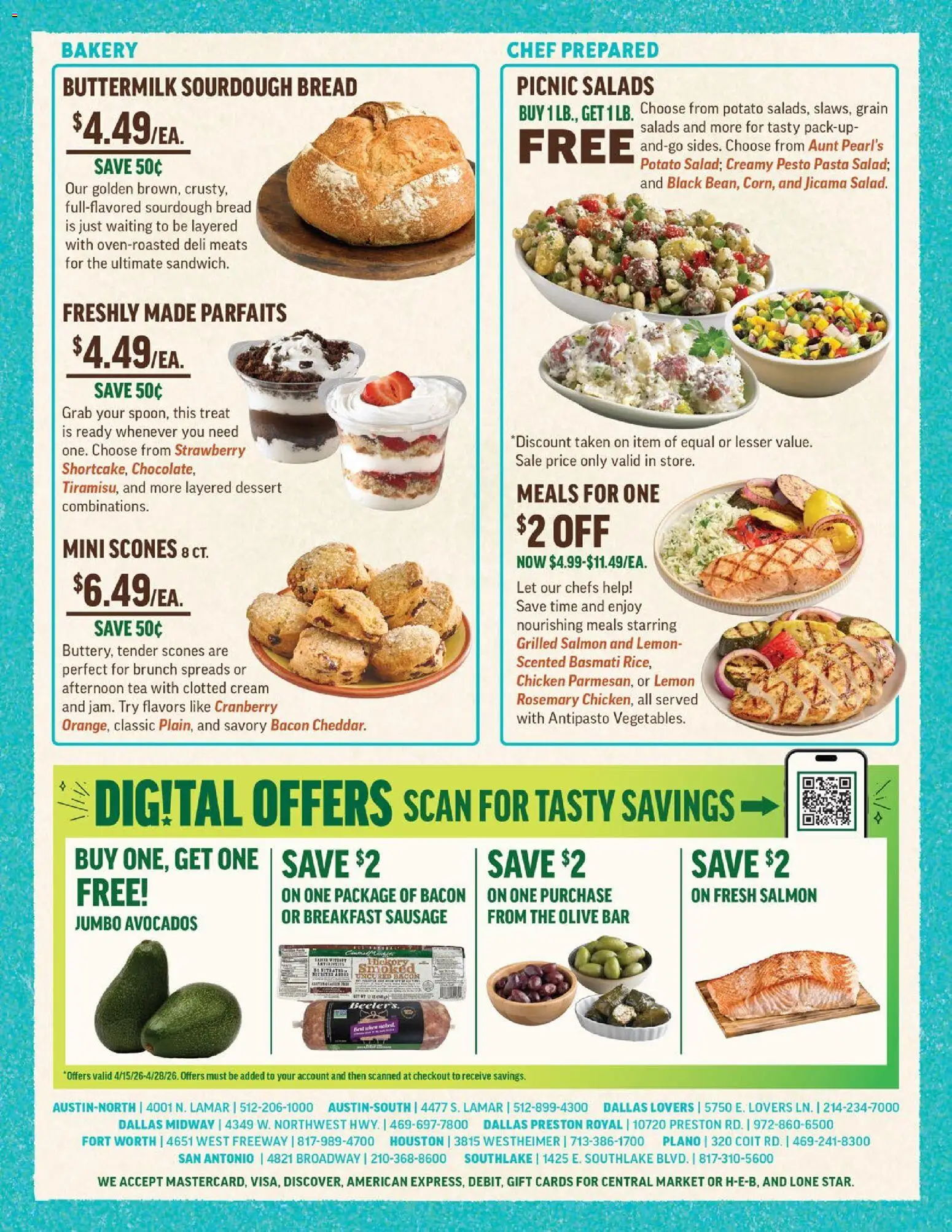 Central Market Weekly Ad - valid from 15.04.2026 | Page: 6 | Products: Bakery, Pasta, Lemon, Sausage