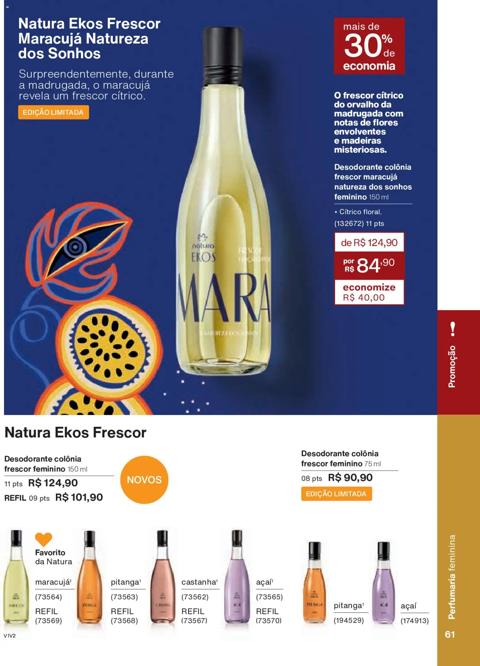 Natura Folheto - válido de 26.11.2025 | Página: 61 | Produtos: Maracujá, Madeiras, Flores, Açaí