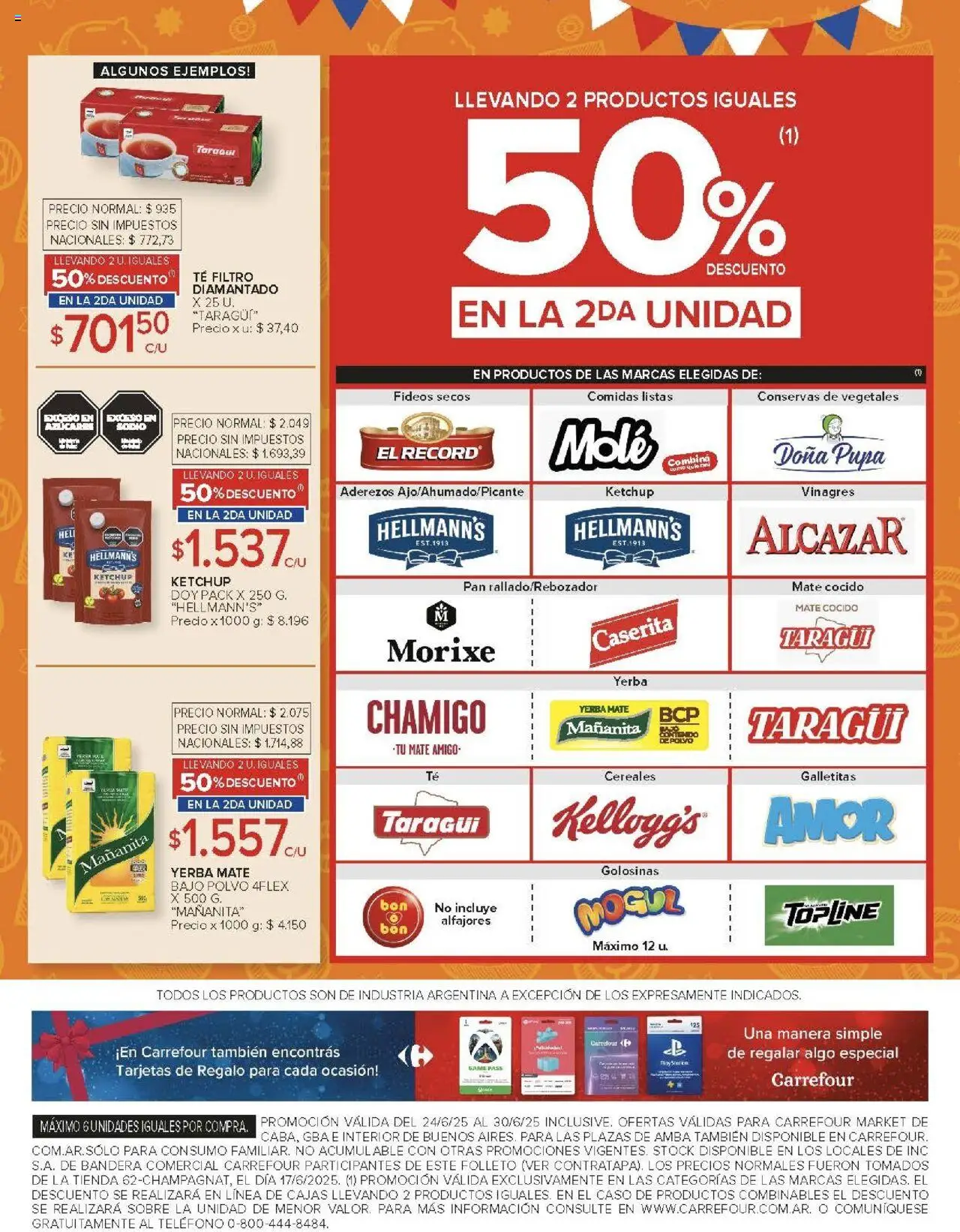 Carrefour ofertas │ válido desde el 24.06.2025 | Página: 40 | Productos: Teléfono, Pan, Té, Mate cocido